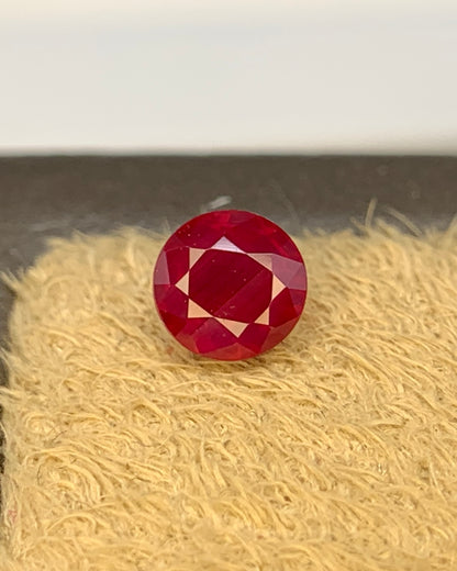 Natural Ruby 0.49 Carat 4.4x4.4 MM Round Shape Faceted Gemstone 