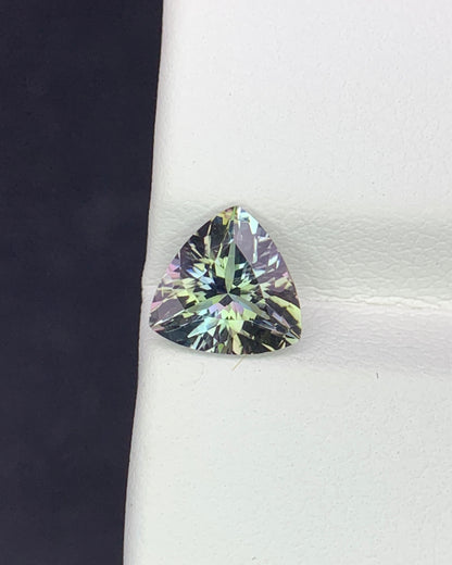 Natural Unheated Bi Color Tanzanite 1.20 Carat 7.3x7.3 MM Trillion Shape Faceted Gemstone
