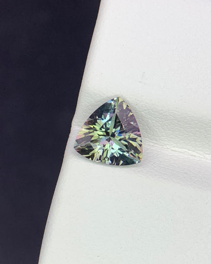 Natural Unheated Bi Color Tanzanite 1.20 Carat 7.3x7.3 MM Trillion Shape Faceted Gemstone