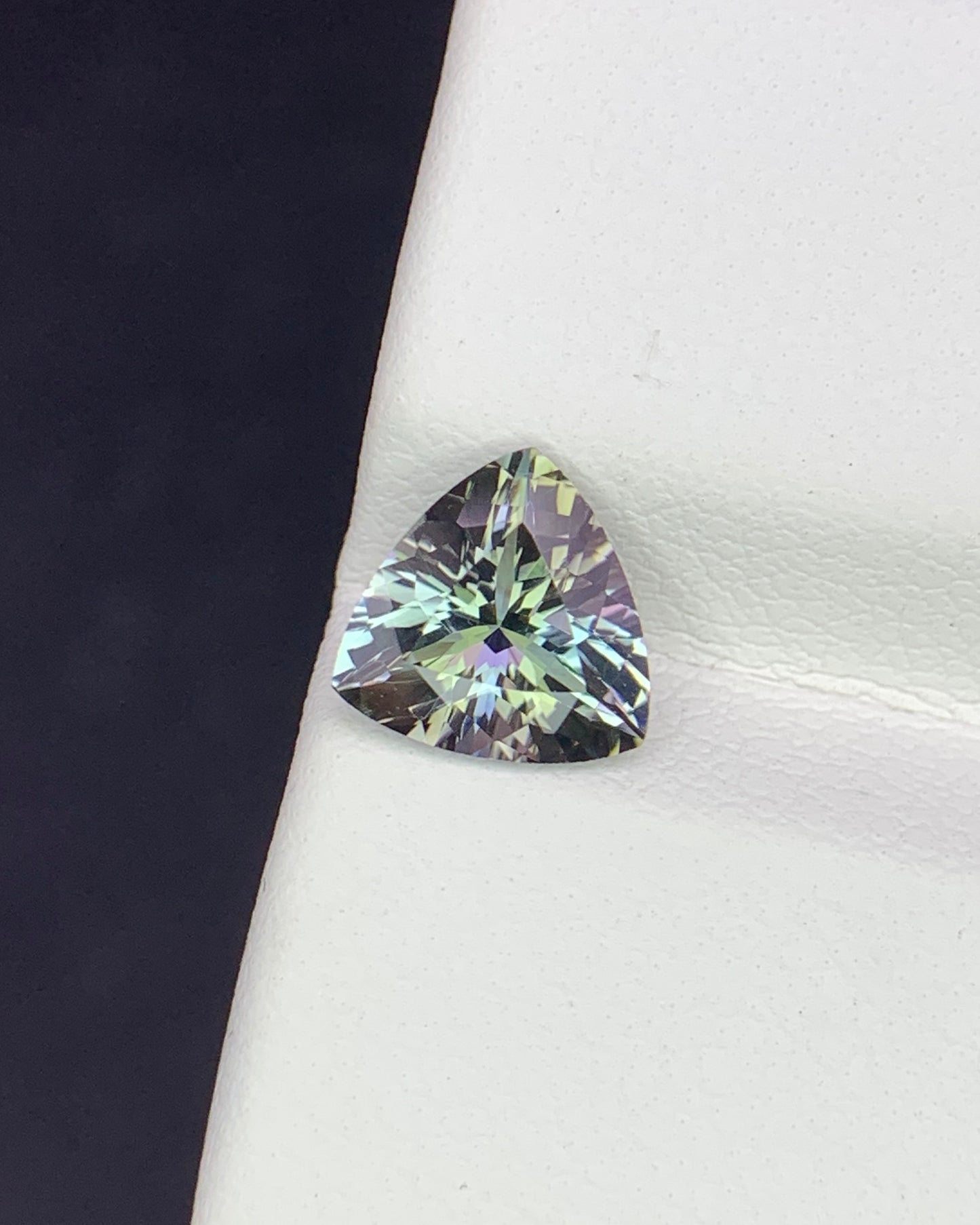 Natural Unheated Bi Color Tanzanite 1.20 Carat 7.3x7.3 MM Trillion Shape Faceted Gemstone