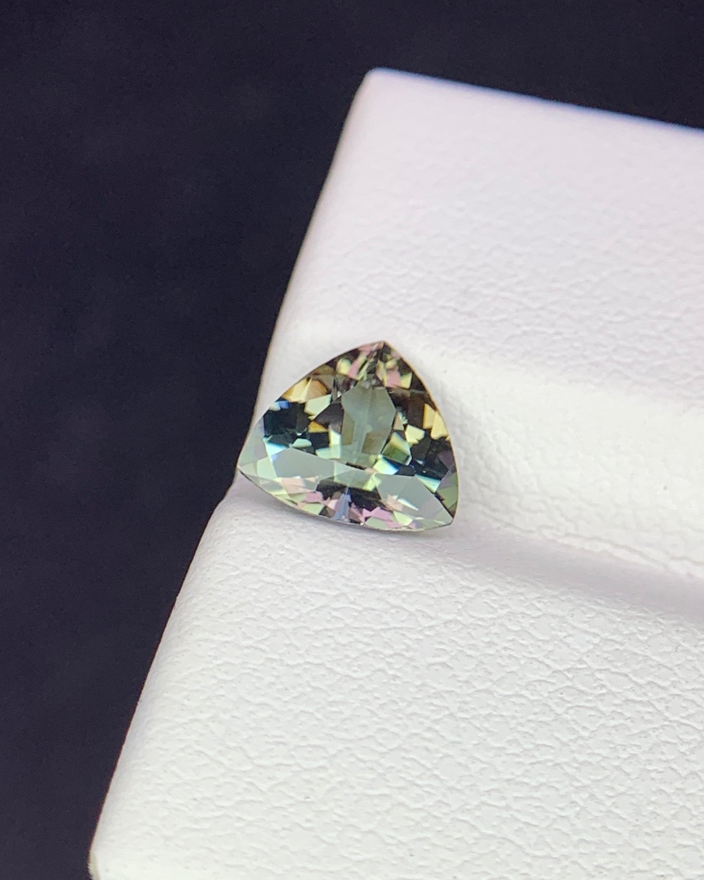 Natural Unheated Bi Color Tanzanite 1.20 Carat 7.3x7.3 MM Trillion Shape Faceted Gemstone