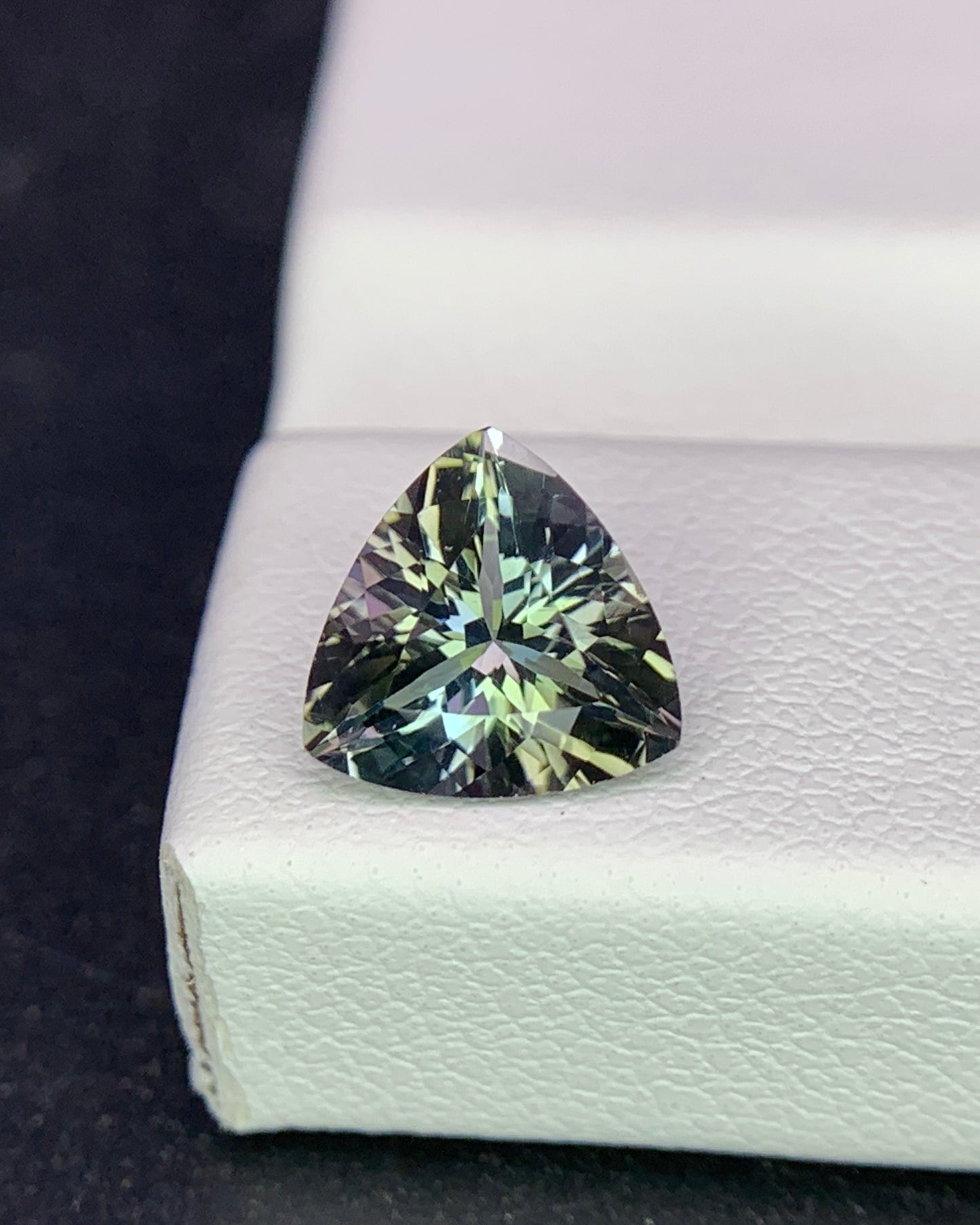 Natural Unheated Bi Color Tanzanite 1.20 Carat 7.3x7.3 MM Trillion Shape Faceted Gemstone