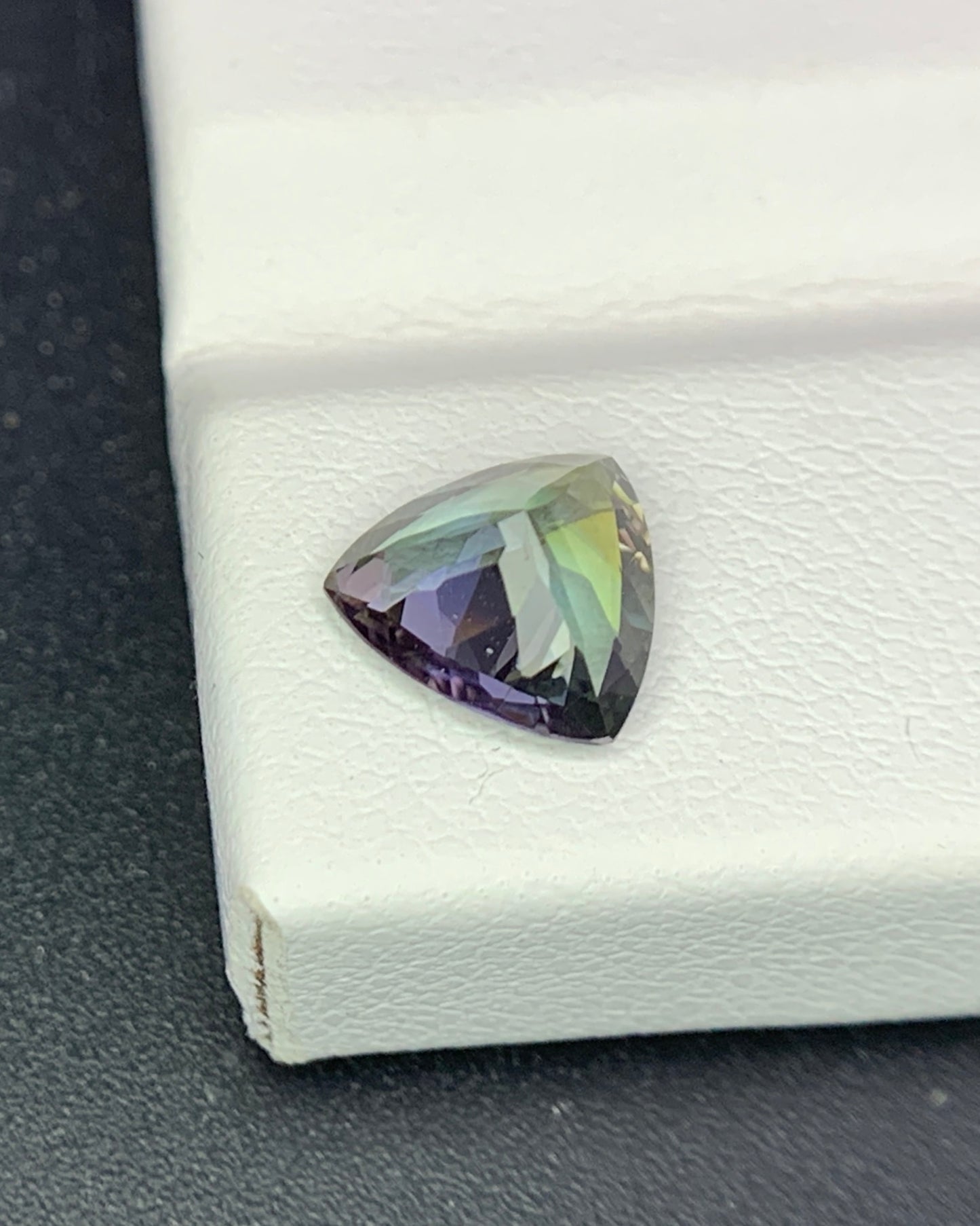 Natural Unheated Bi Color Tanzanite 1.20 Carat 7.3x7.3 MM Trillion Shape Faceted Gemstone