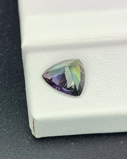 Natural Unheated Bi Color Tanzanite 1.20 Carat 7.3x7.3 MM Trillion Shape Faceted Gemstone