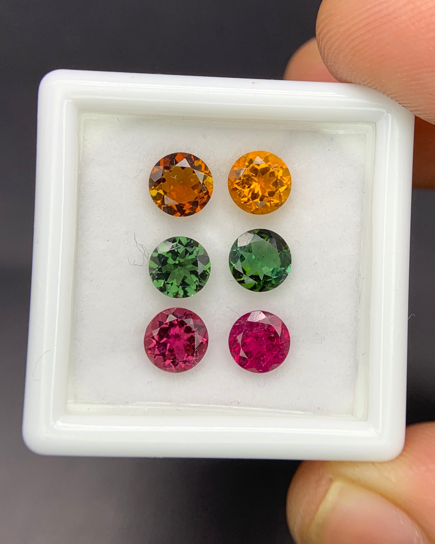 Natural Multi Color Tourmaline Lot 2.82 Carat 5x5 MM Round Shape Faceted Gemstone 6 Piece Lot 