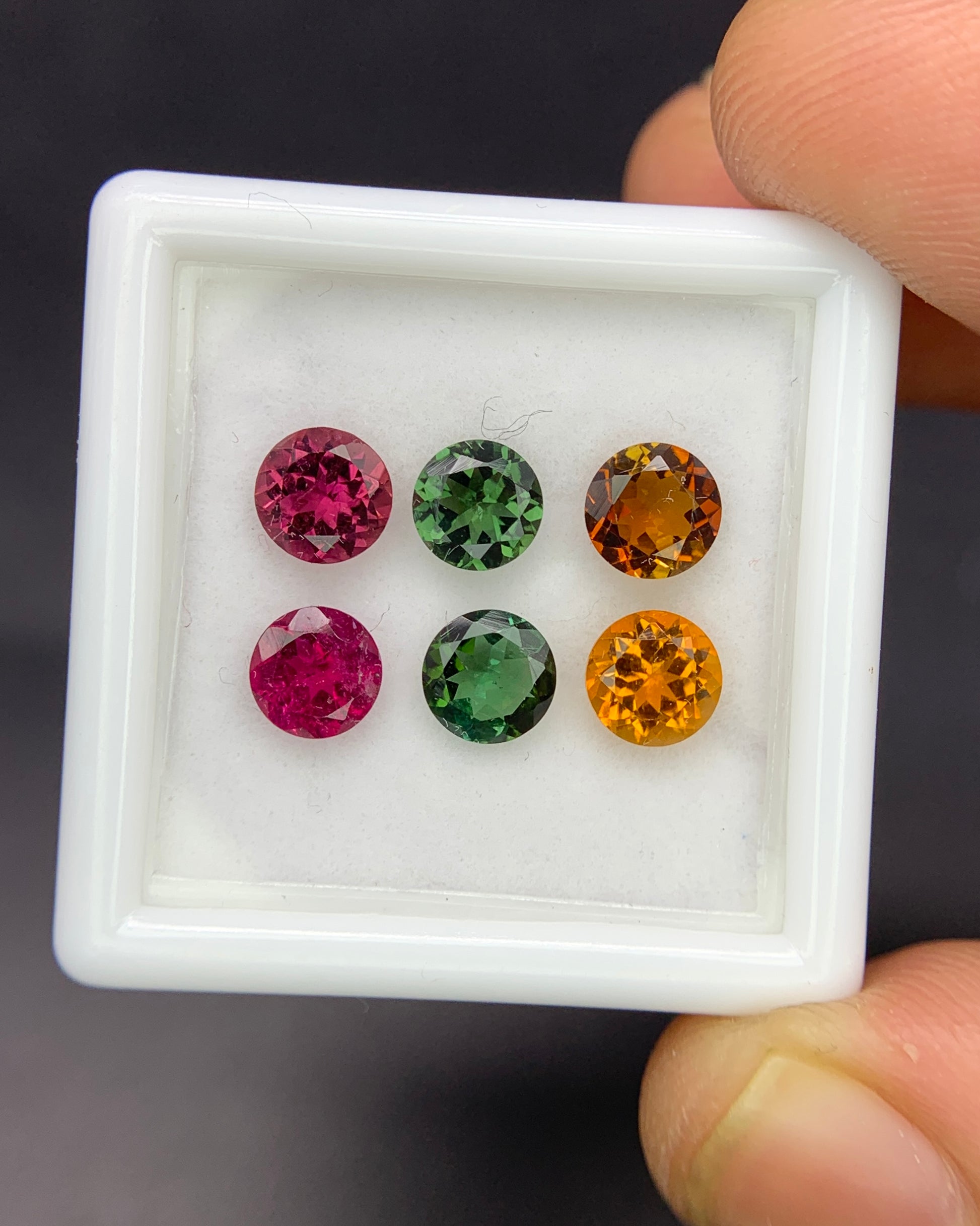 Natural Multi Color Tourmaline Lot 2.82 Carat 5x5 MM Round Shape Faceted Gemstone 6 Piece Lot 