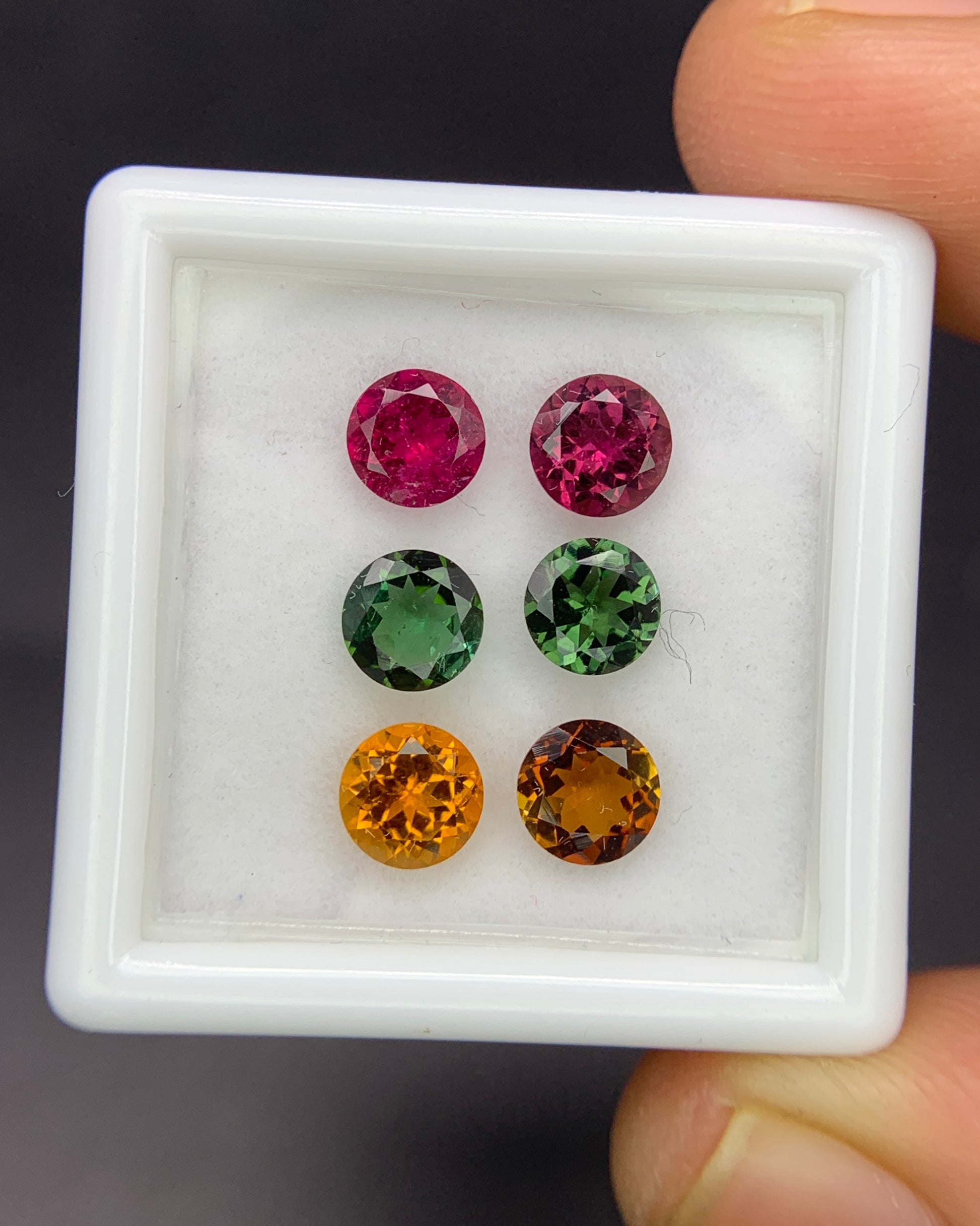 Natural Multi Color Tourmaline Lot 2.82 Carat 5x5 MM Round Shape Faceted Gemstone 6 Piece Lot 