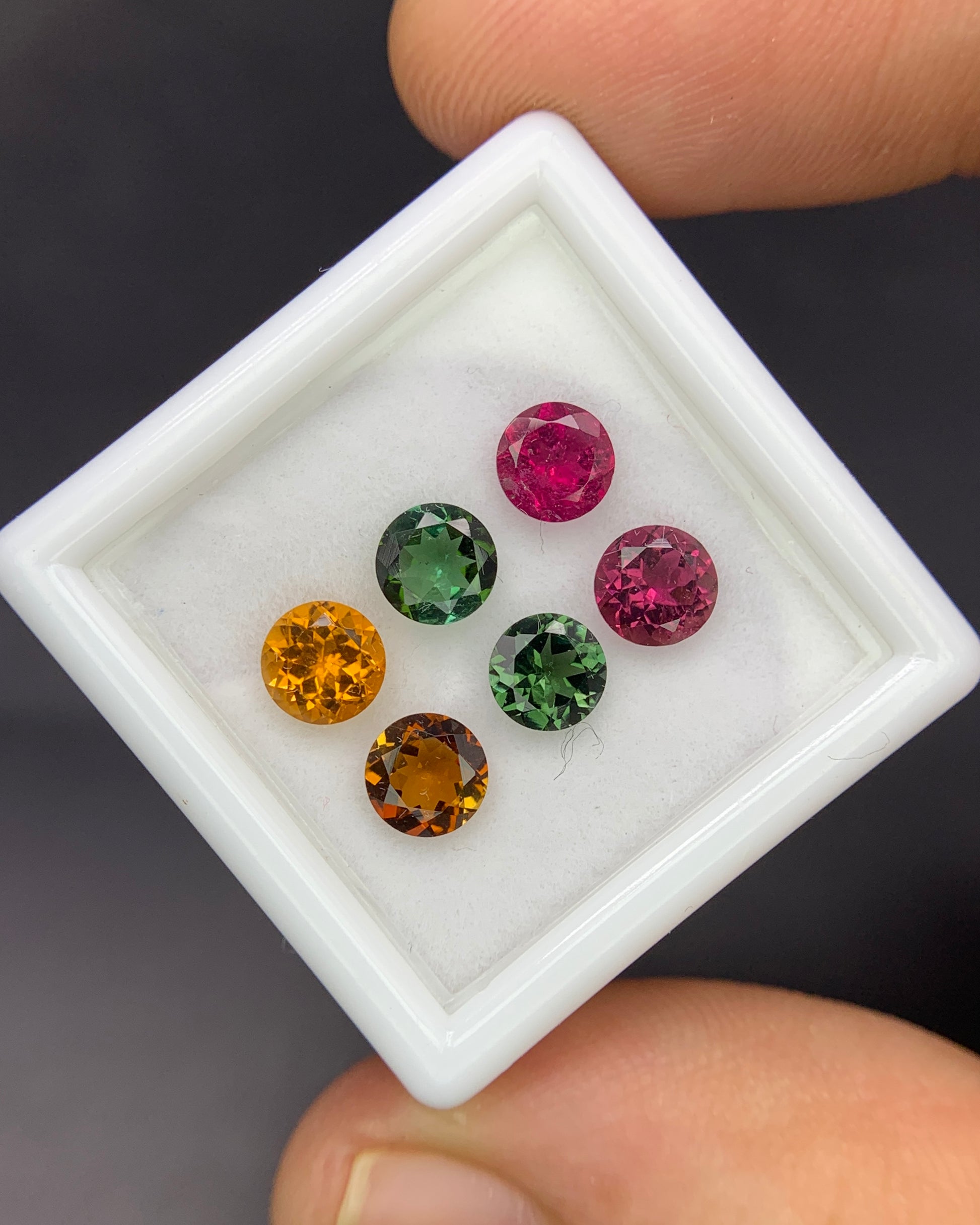 Natural Multi Color Tourmaline Lot 2.82 Carat 5x5 MM Round Shape Faceted Gemstone 6 Piece Lot 