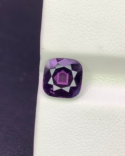 Natural Purple Spinel 2.12 Carat 7.5x7.4 MM Cushion Shape Faceted Gemstone