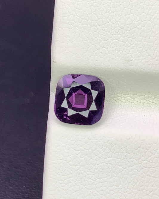 Natural Purple Spinel 2.12 Carat 7.5x7.4 MM Cushion Shape Faceted Gemstone