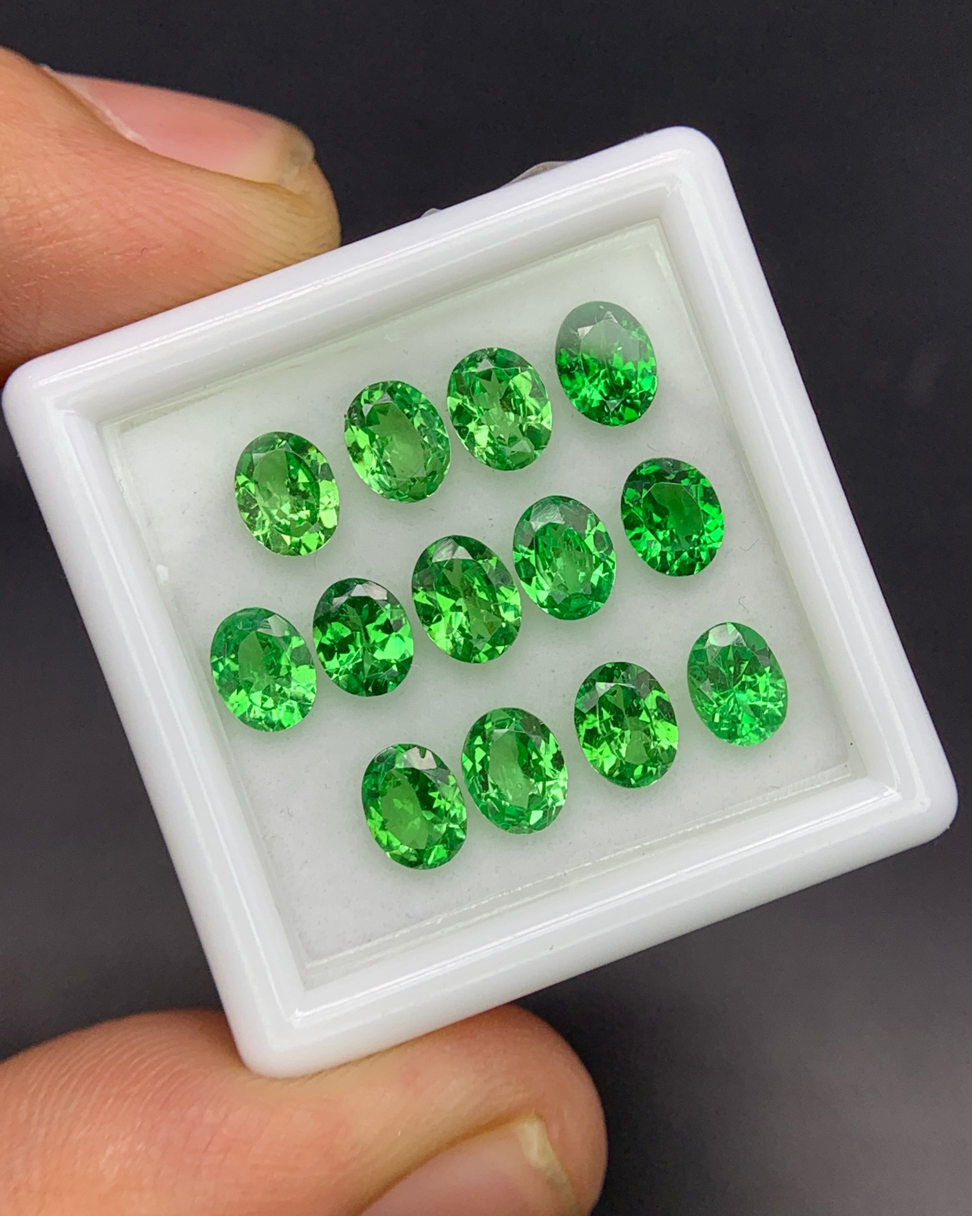 Natural Green Tourmaline Lot 6.22 Carat 7X5 MM Oval Shape Faceted Gemstone 8 Piece Lot 