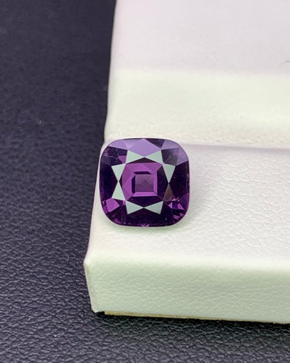 Natural Purple Spinel 2.12 Carat 7.5x7.4 MM Cushion Shape Faceted Gemstone