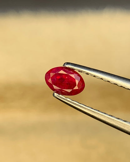 Natural Ruby 0.40 Carat 4.8x3.3 MM Oval Shape Faceted Gemstone 