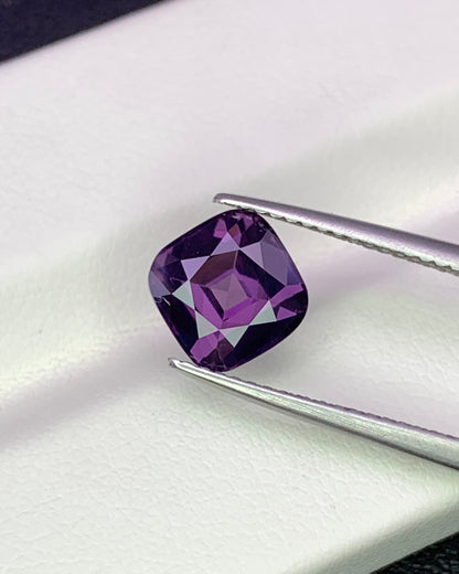 Natural Purple Spinel 2.12 Carat 7.5x7.4 MM Cushion Shape Faceted Gemstone