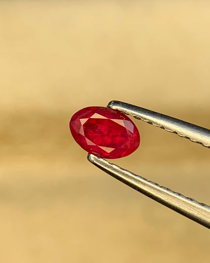 Natural Ruby 0.40 Carat 4.8x3.3 MM Oval Shape Faceted Gemstone 