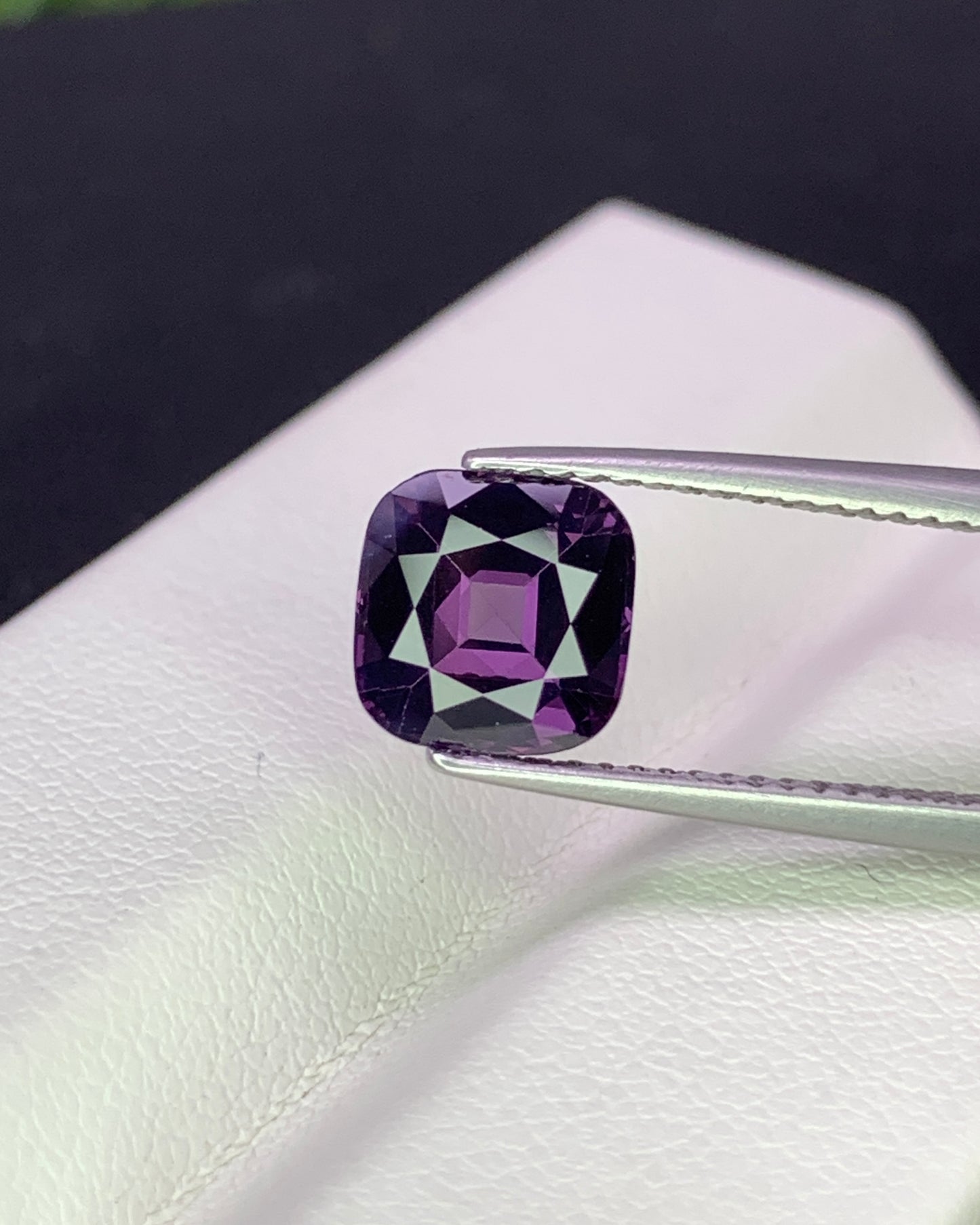 Natural Purple Spinel 2.12 Carat 7.5x7.4 MM Cushion Shape Faceted Gemstone