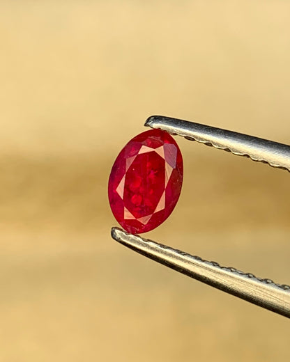 Natural Ruby 0.40 Carat 4.8x3.3 MM Oval Shape Faceted Gemstone 