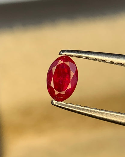 Natural Ruby 0.40 Carat 4.8x3.3 MM Oval Shape Faceted Gemstone 