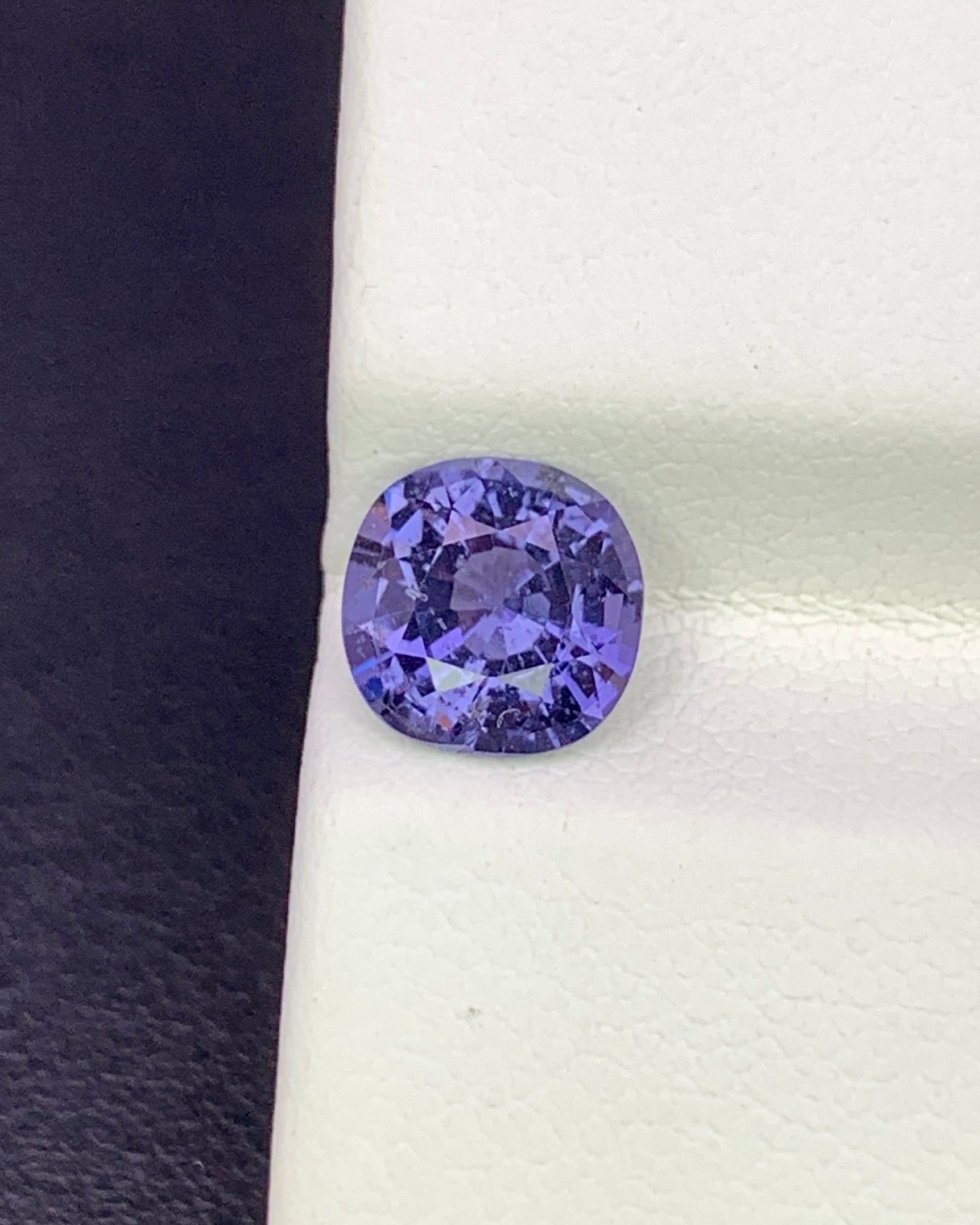 Natural Purple Spinel 1.51 Carat 6.8x6.8 MM Cushion Shape Faceted Gemstone 