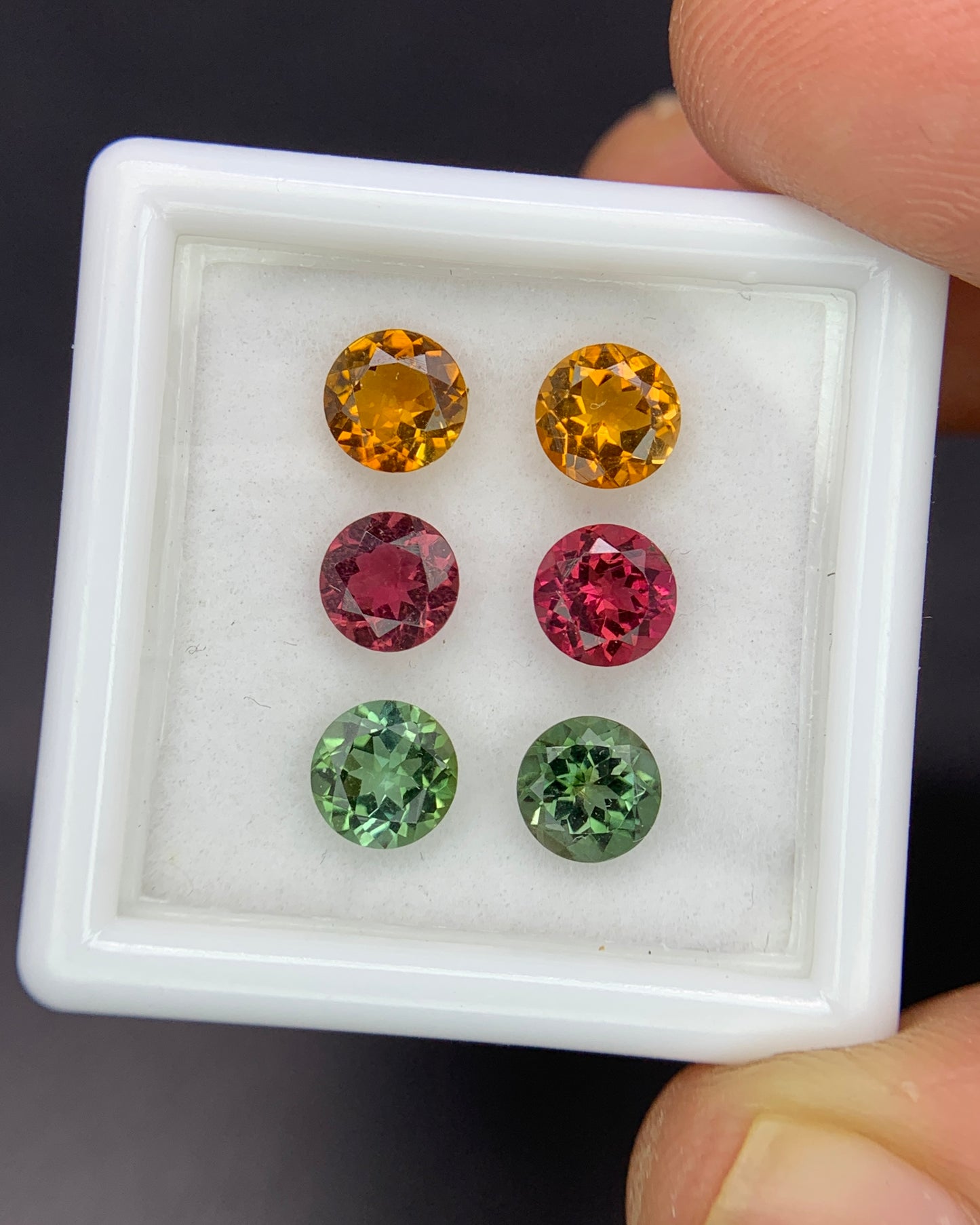 Natural Multi Color Tourmaline Lot 2.87 Carat 5x5 MM Round Shape Faceted Gemstone 6 Piece Lot 