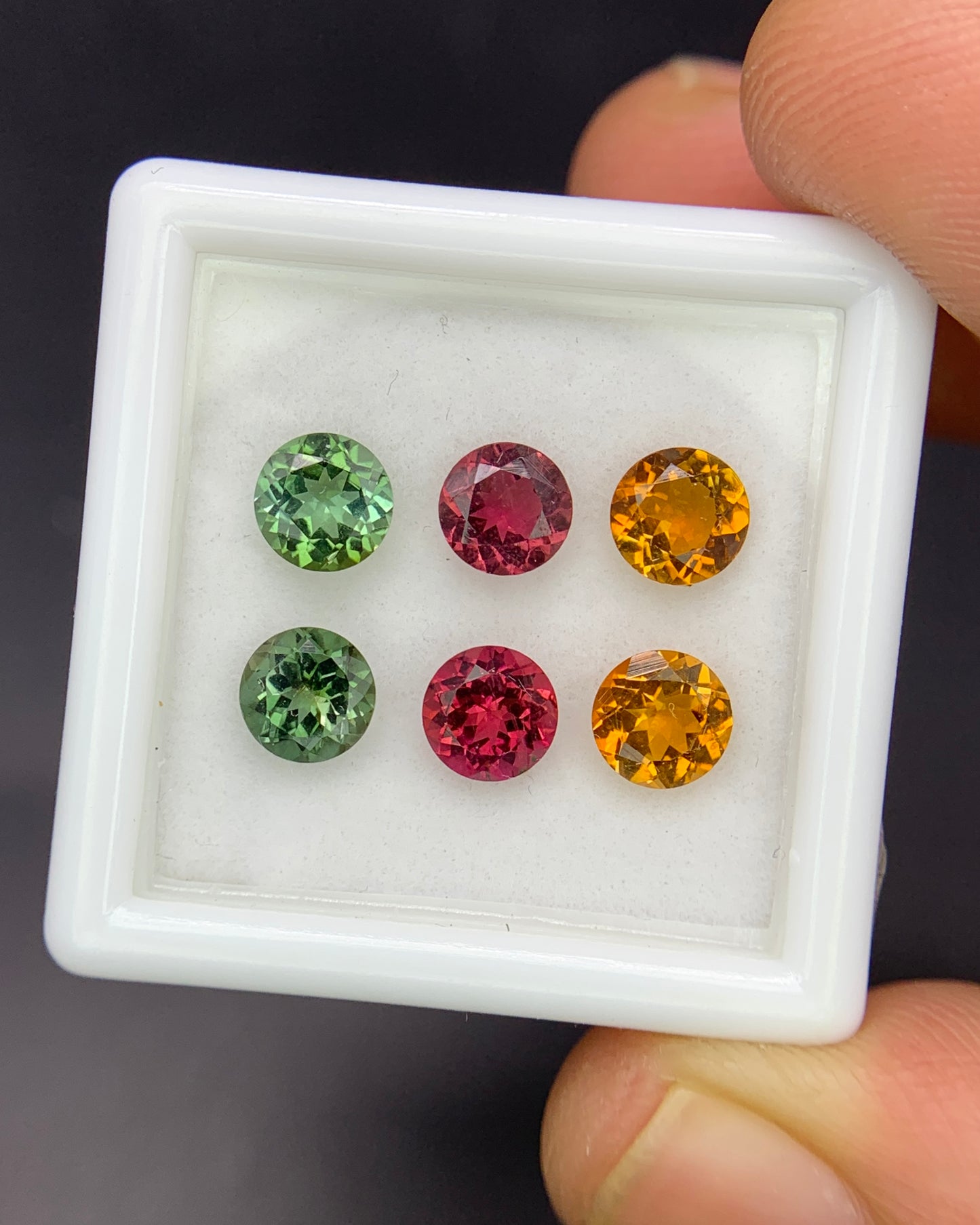 Natural Multi Color Tourmaline Lot 2.87 Carat 5x5 MM Round Shape Faceted Gemstone 6 Piece Lot 