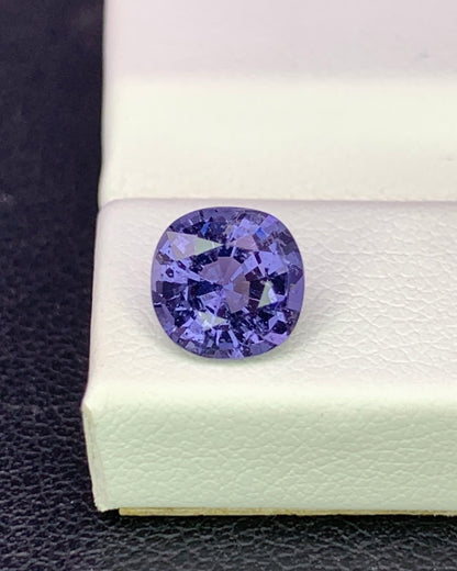 Natural Purple Spinel 1.51 Carat 6.8x6.8 MM Cushion Shape Faceted Gemstone 