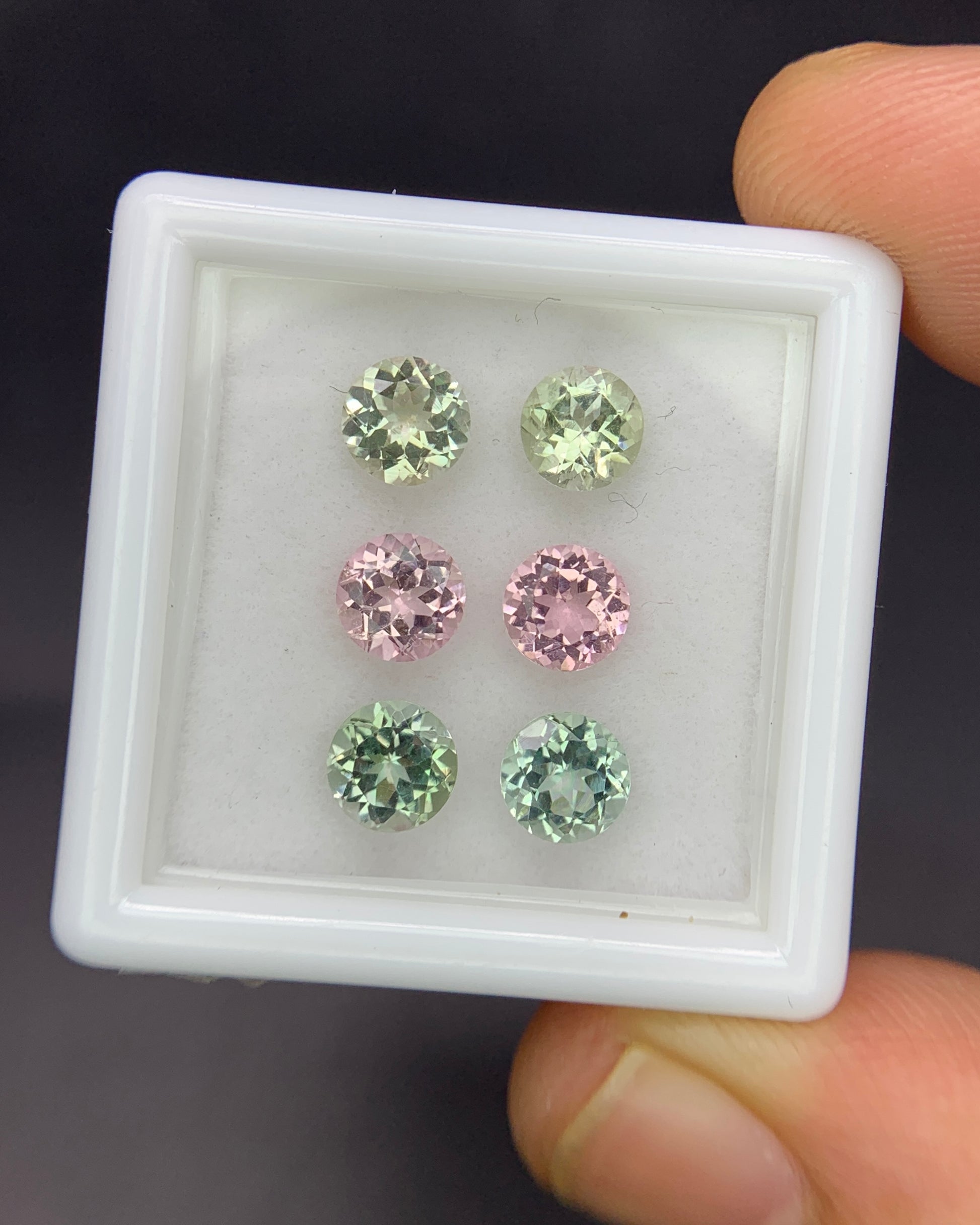Natural Multi Color Tourmaline Lot 2.88 Carat 5x5 MM Round Shape Faceted Gemstone 6 Piece Lot 