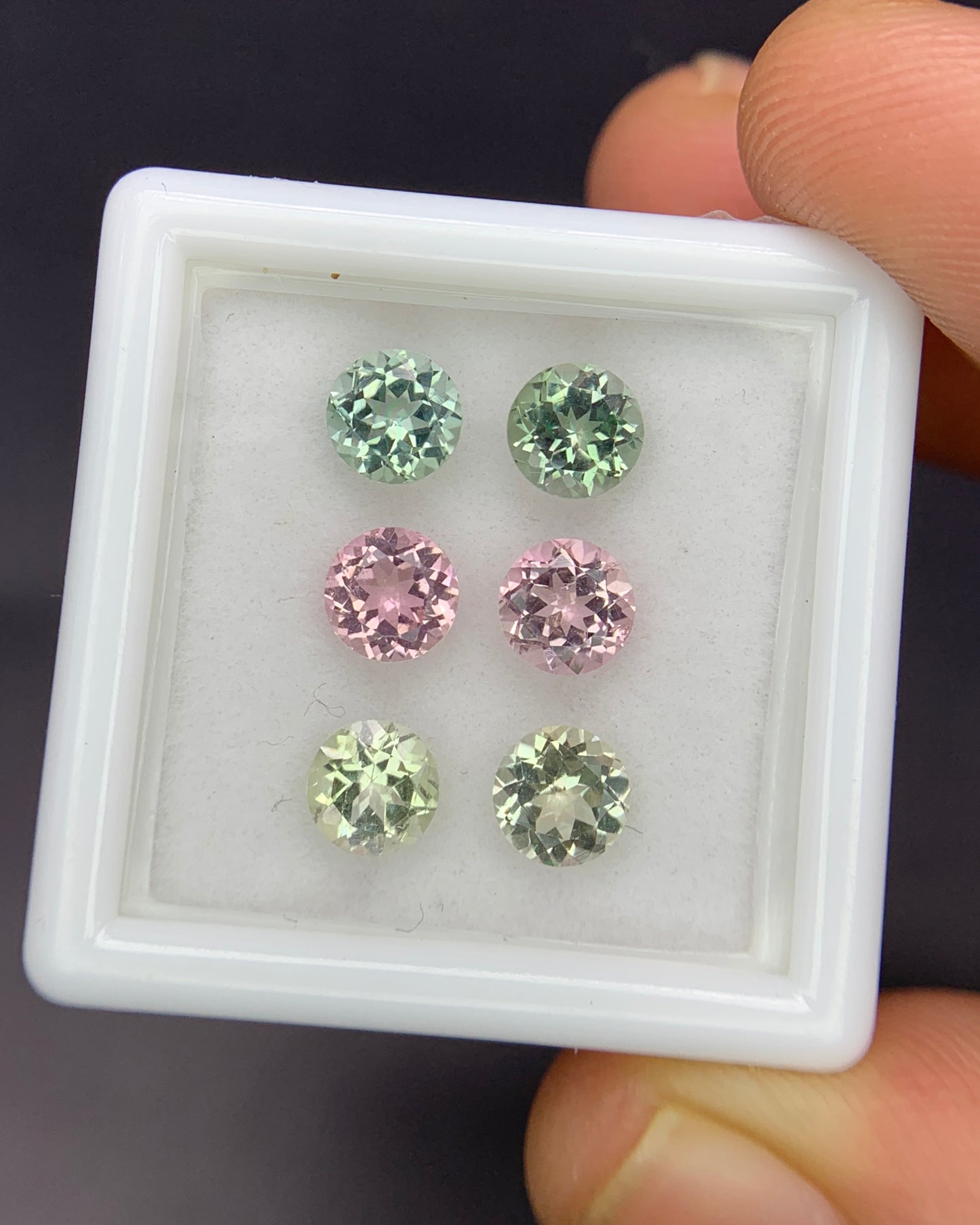 Natural Multi Color Tourmaline Lot 2.88 Carat 5x5 MM Round Shape Faceted Gemstone 6 Piece Lot 