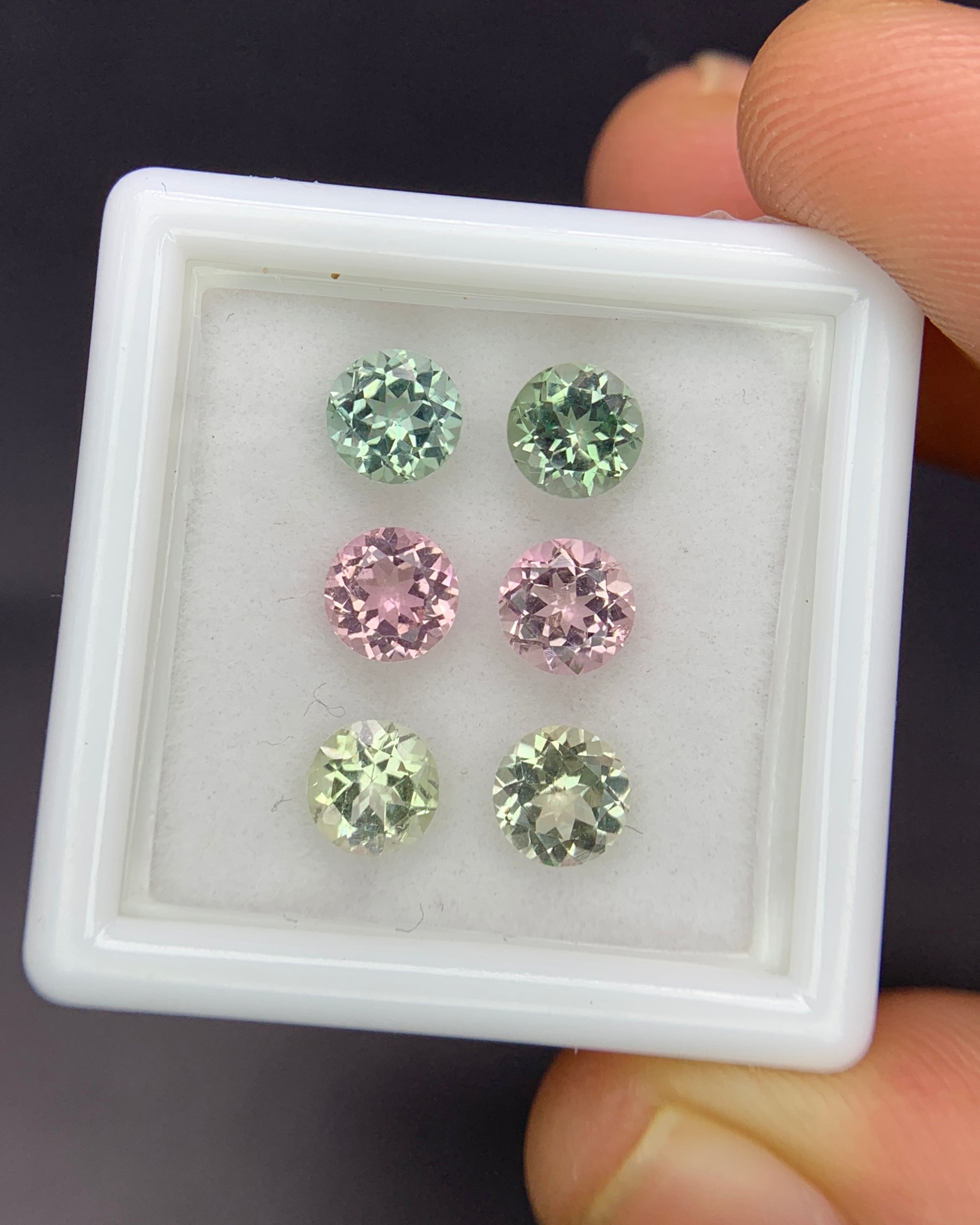 Natural Multi Color Tourmaline Lot 2.88 Carat 5x5 MM Round Shape Faceted Gemstone 6 Piece Lot 