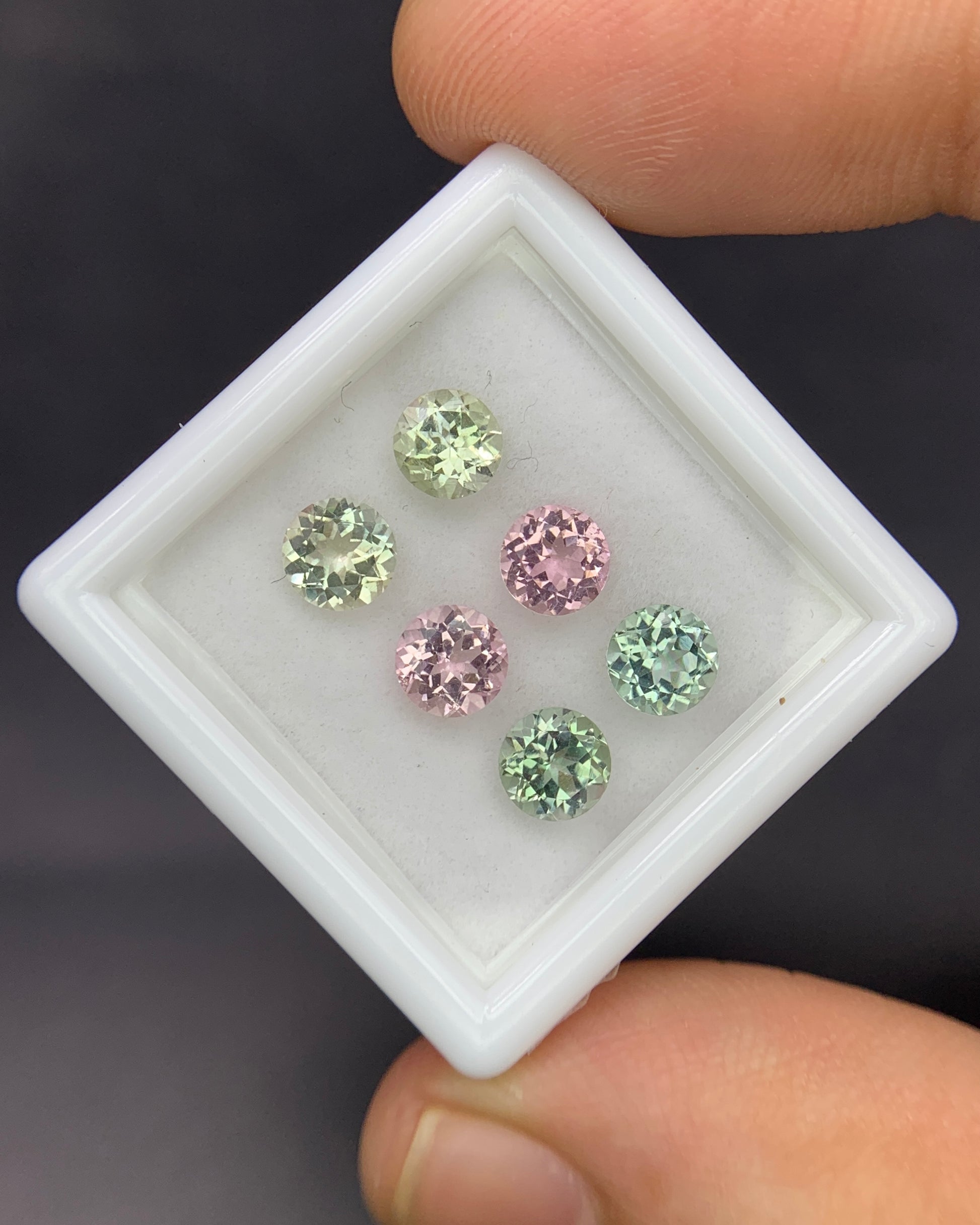 Natural Multi Color Tourmaline Lot 2.88 Carat 5x5 MM Round Shape Faceted Gemstone 6 Piece Lot 