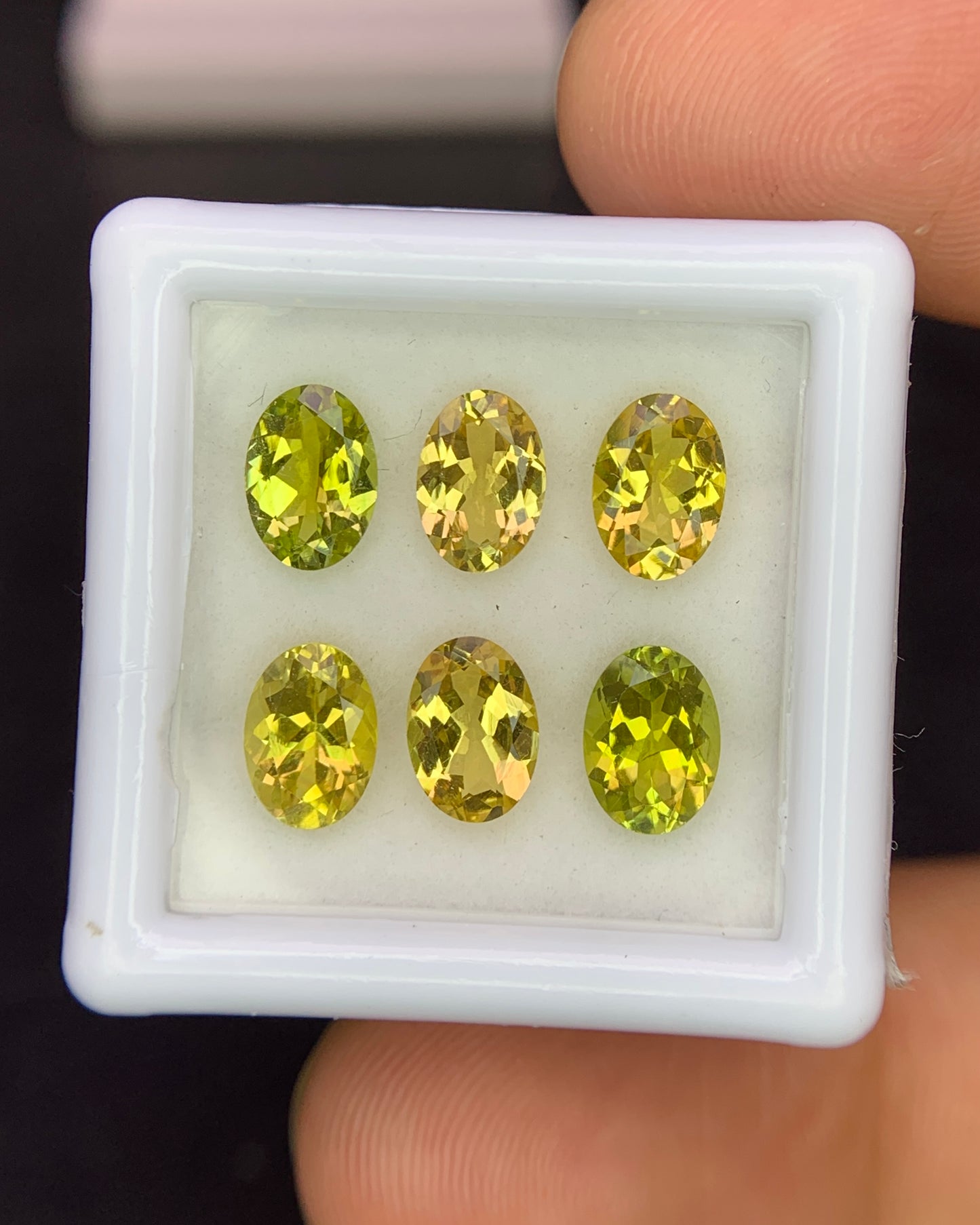 Natural Canary Tourmaline Lot 4.30 Carat 7x5 MM Oval Shape Faceted Gemstone 6 Piece Lot