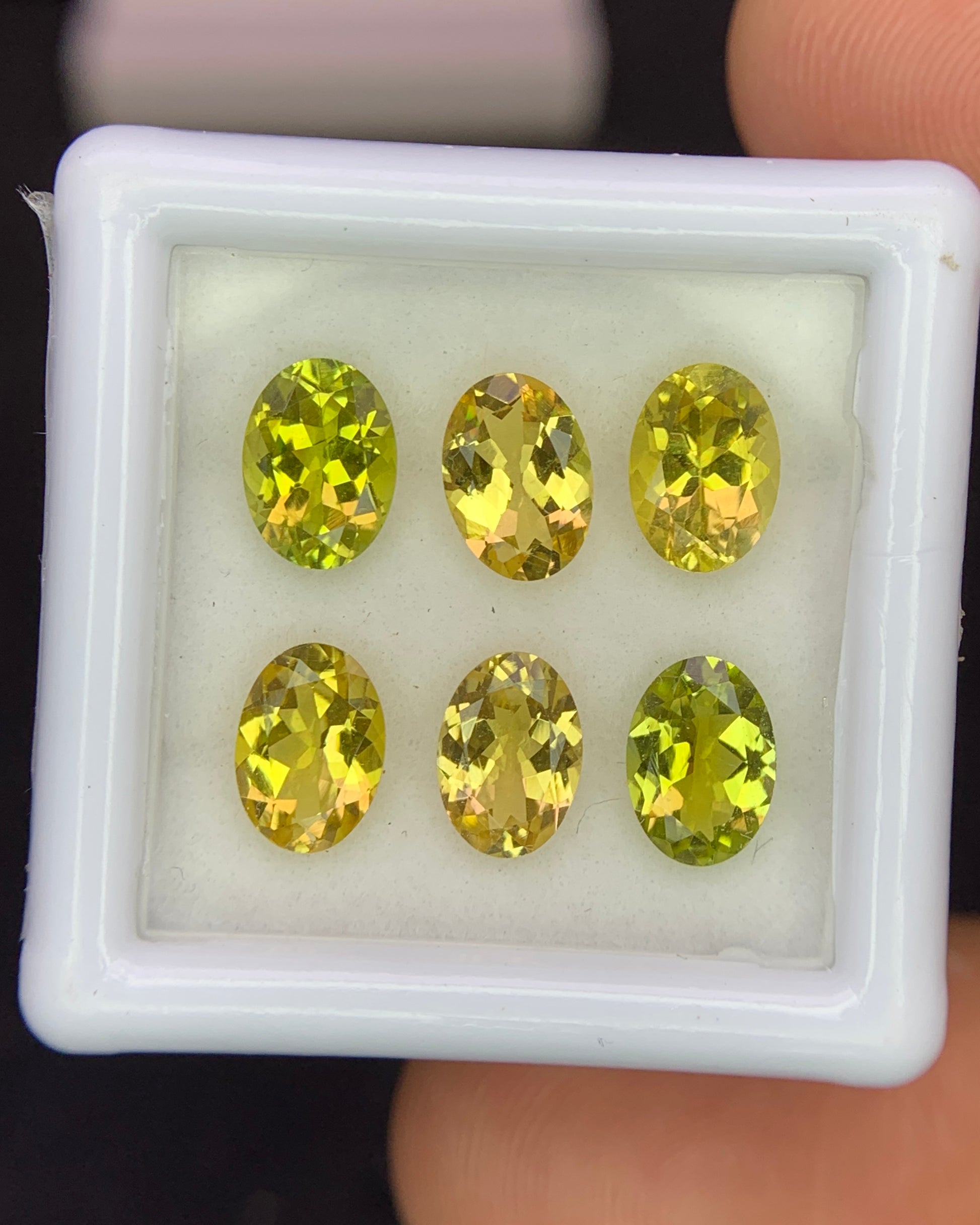Natural Canary Tourmaline Lot 4.30 Carat 7x5 MM Oval Shape Faceted Gemstone 6 Piece Lot