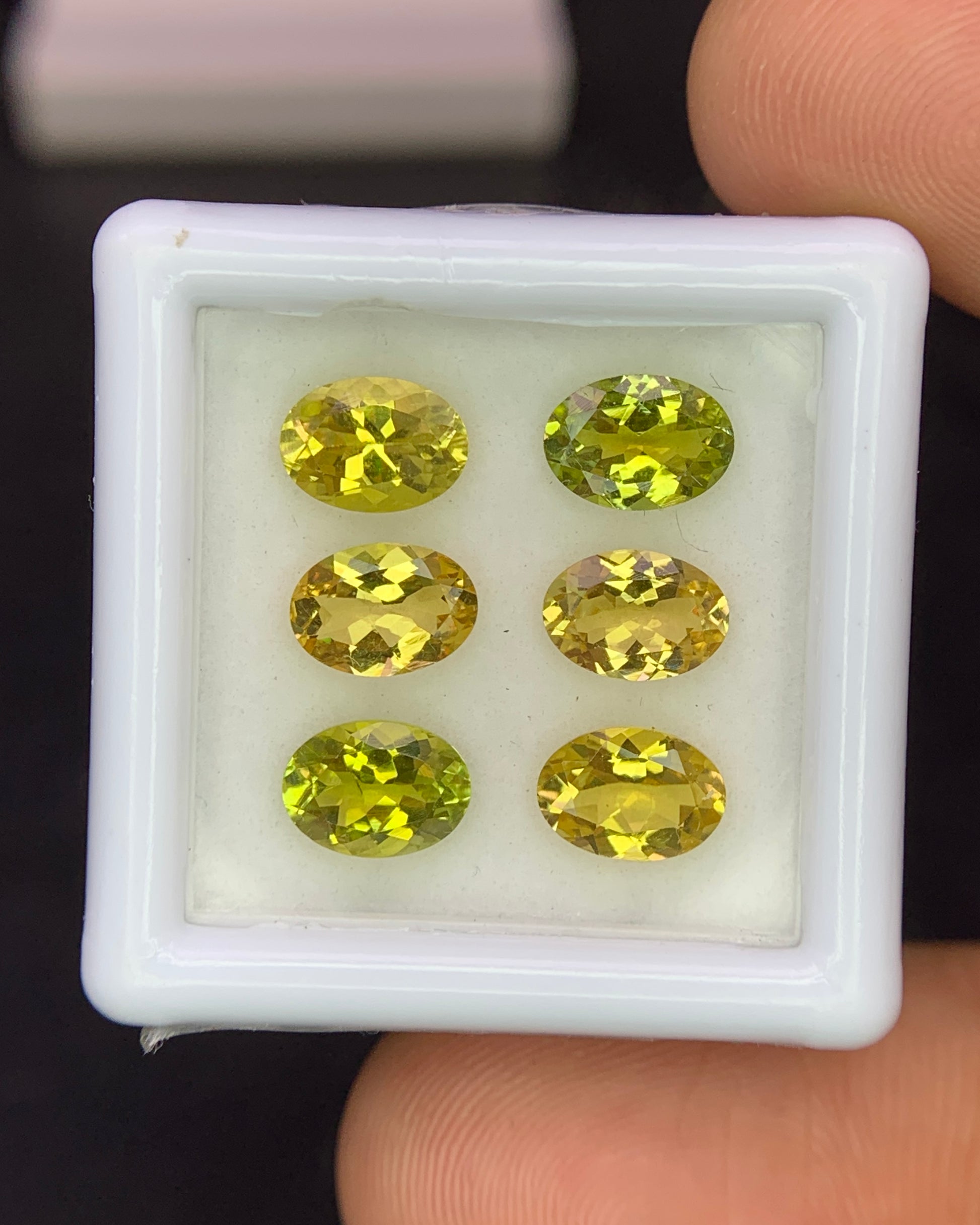 Natural Canary Tourmaline Lot 4.30 Carat 7x5 MM Oval Shape Faceted Gemstone 6 Piece Lot