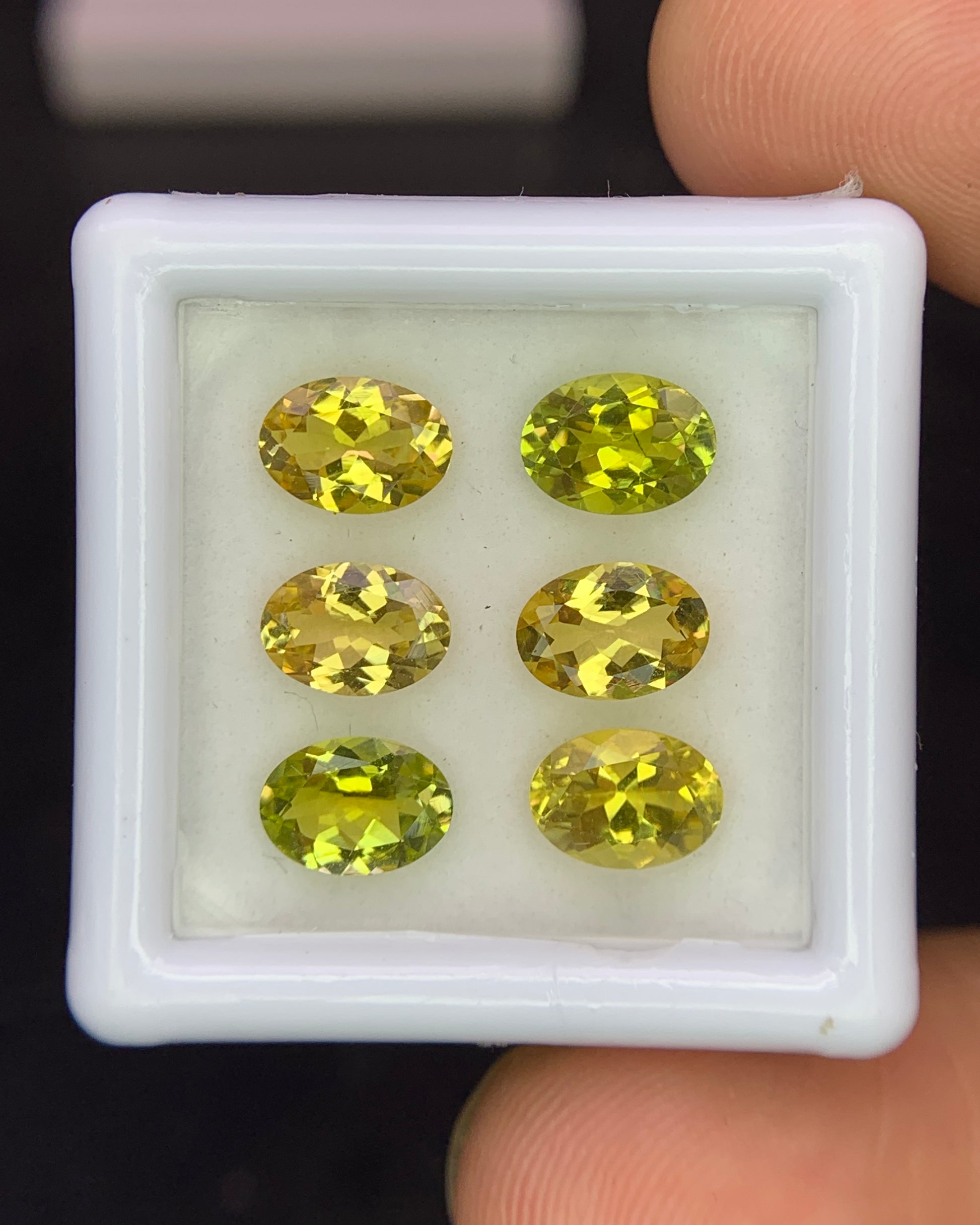 Natural Canary Tourmaline Lot 4.30 Carat 7x5 MM Oval Shape Faceted Gemstone 6 Piece Lot