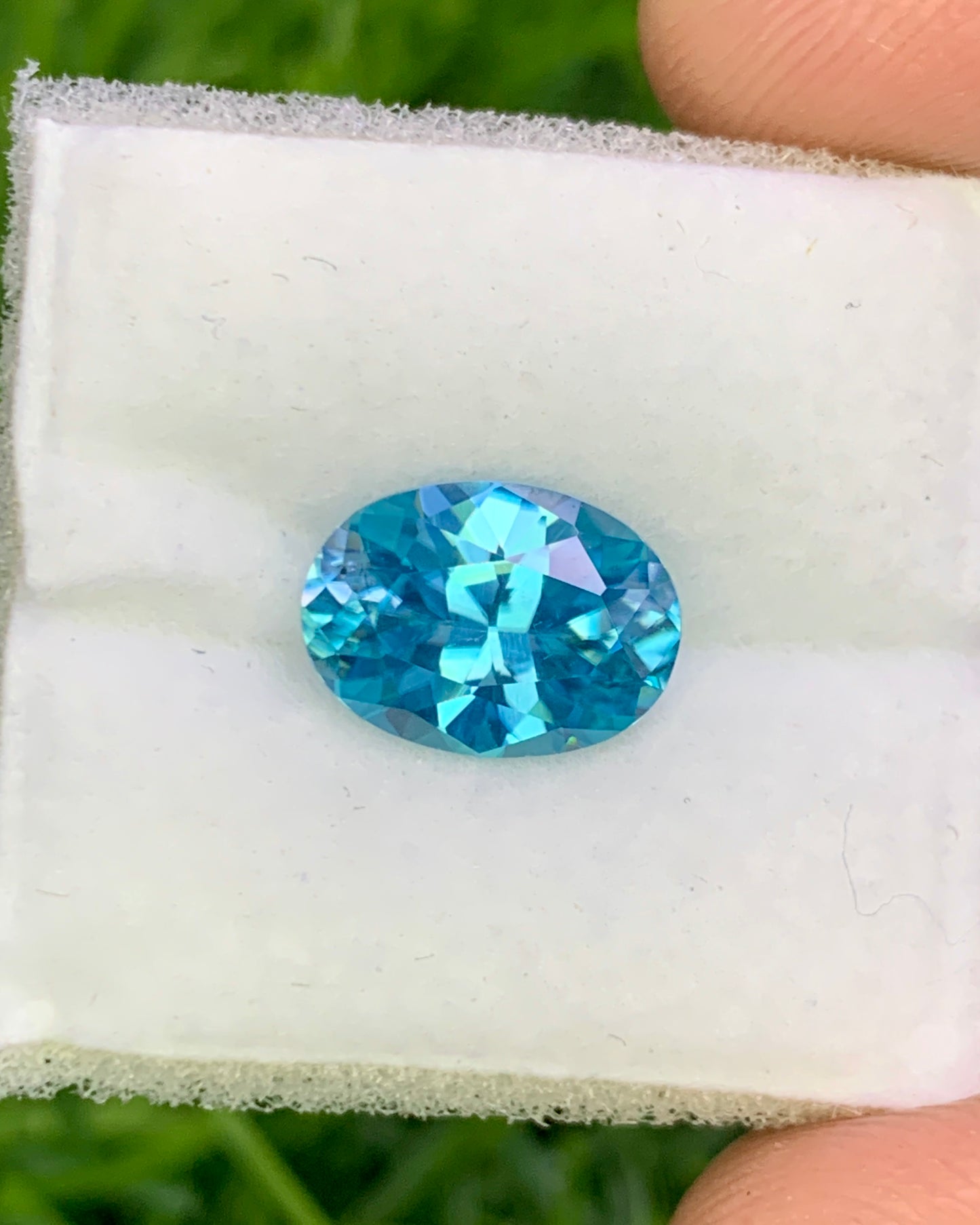 Natural Cambodian Blue Zircon 2.89 Carat 9.7x7.1 MM Oval Shape Faceted Gemstone