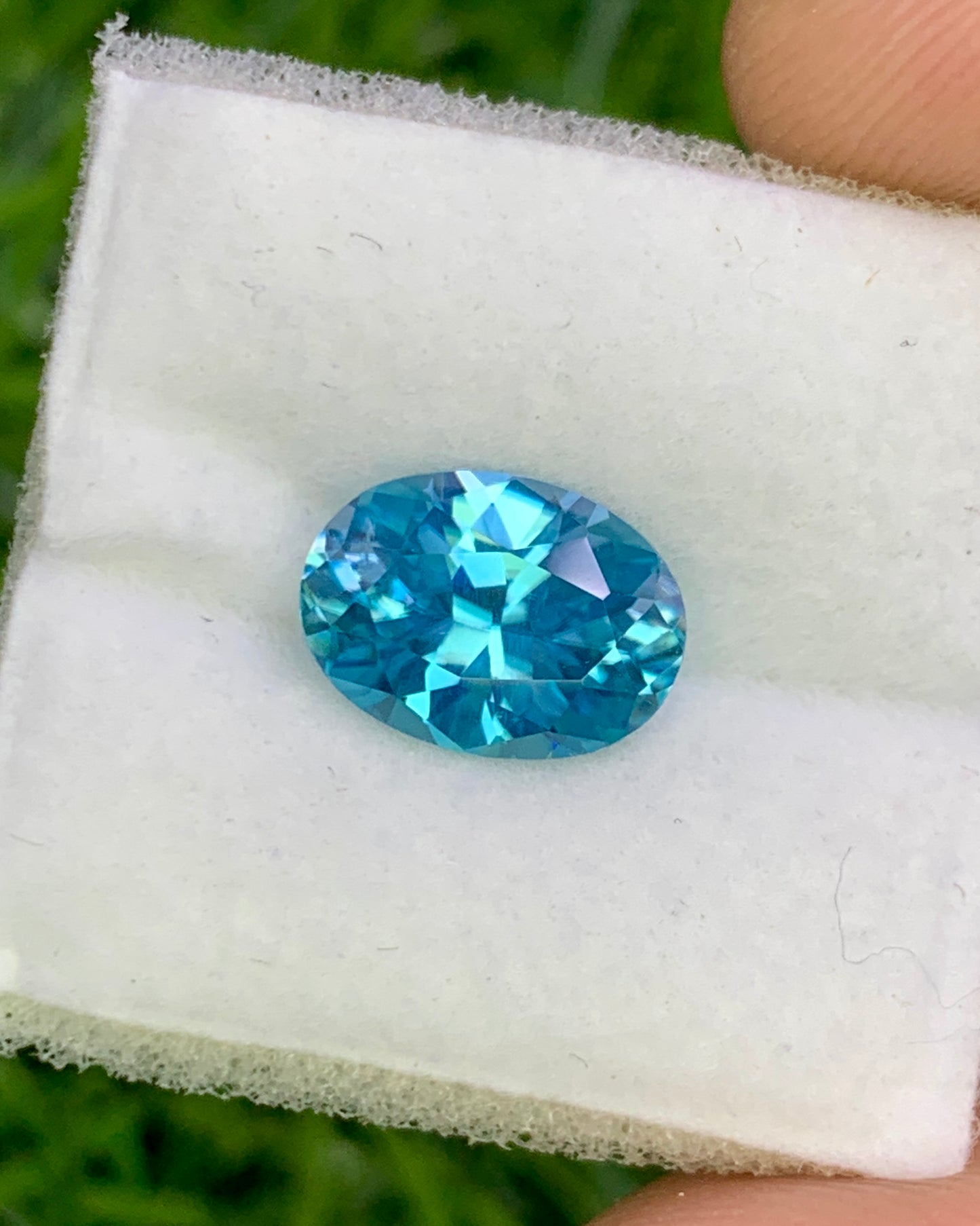 Natural Cambodian Blue Zircon 2.89 Carat 9.7x7.1 MM Oval Shape Faceted Gemstone