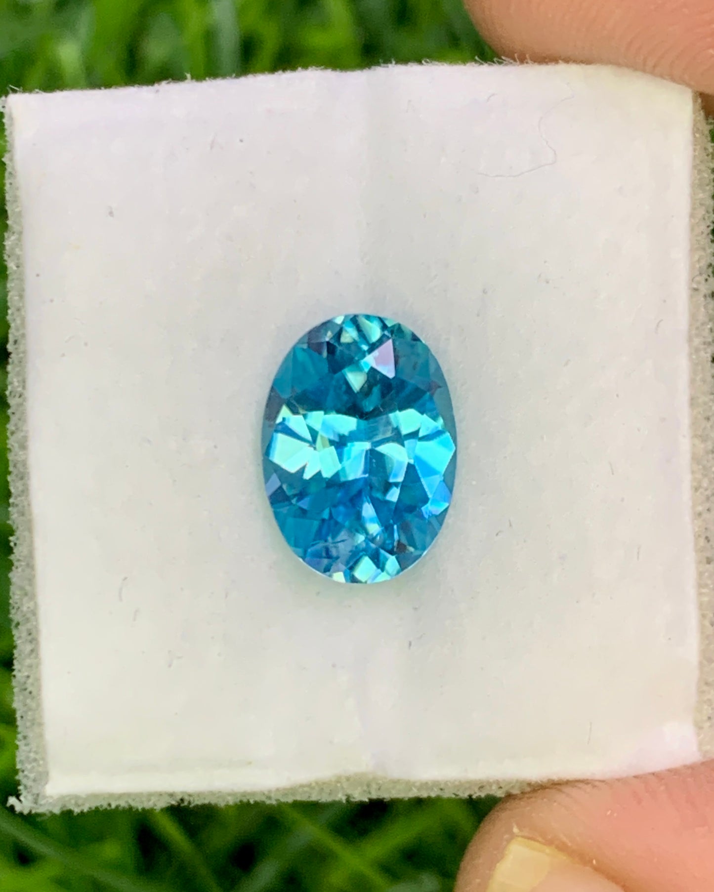 Natural Cambodian Blue Zircon 2.89 Carat 9.7x7.1 MM Oval Shape Faceted Gemstone