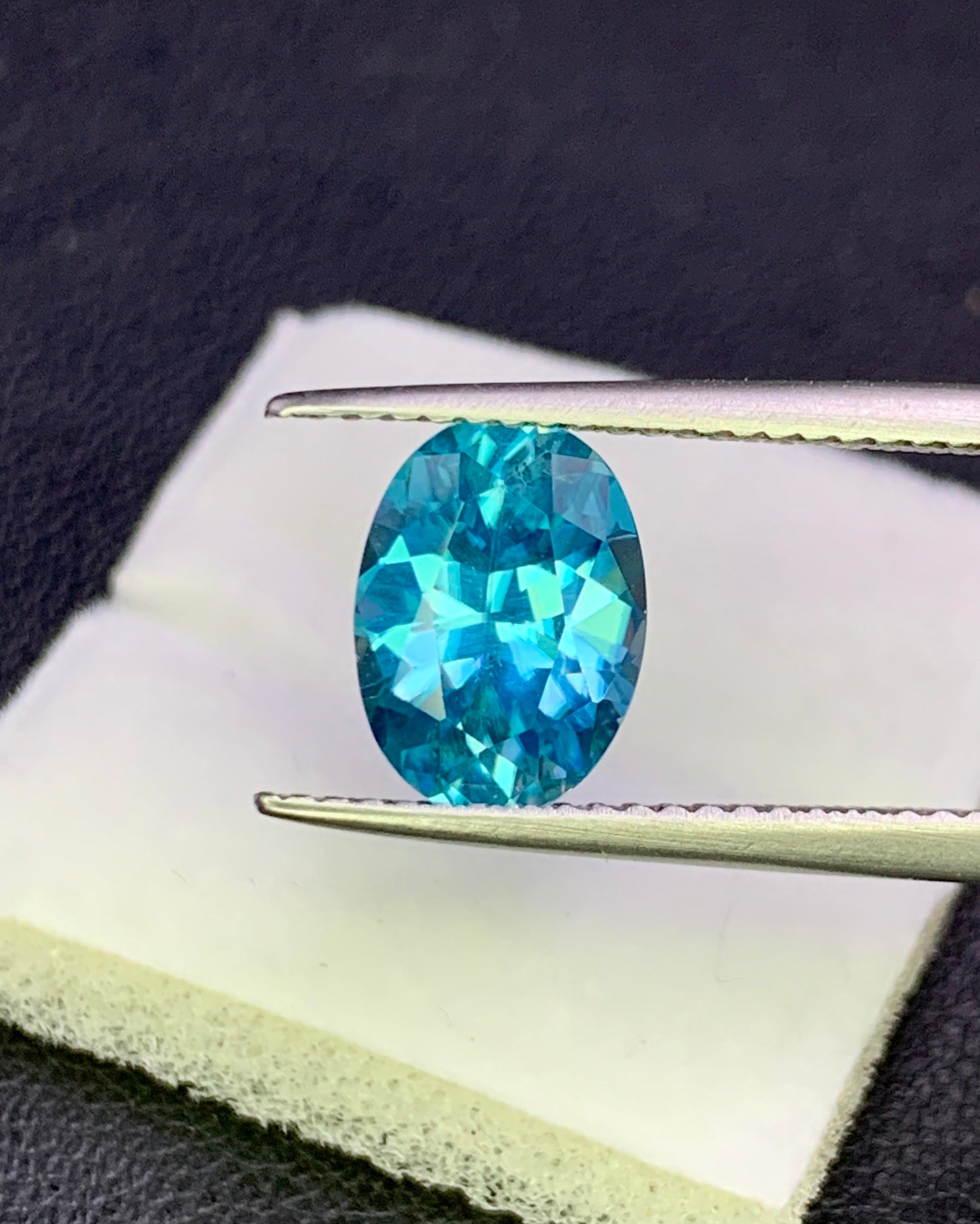 Natural Cambodian Blue Zircon 2.89 Carat 9.7x7.1 MM Oval Shape Faceted Gemstone