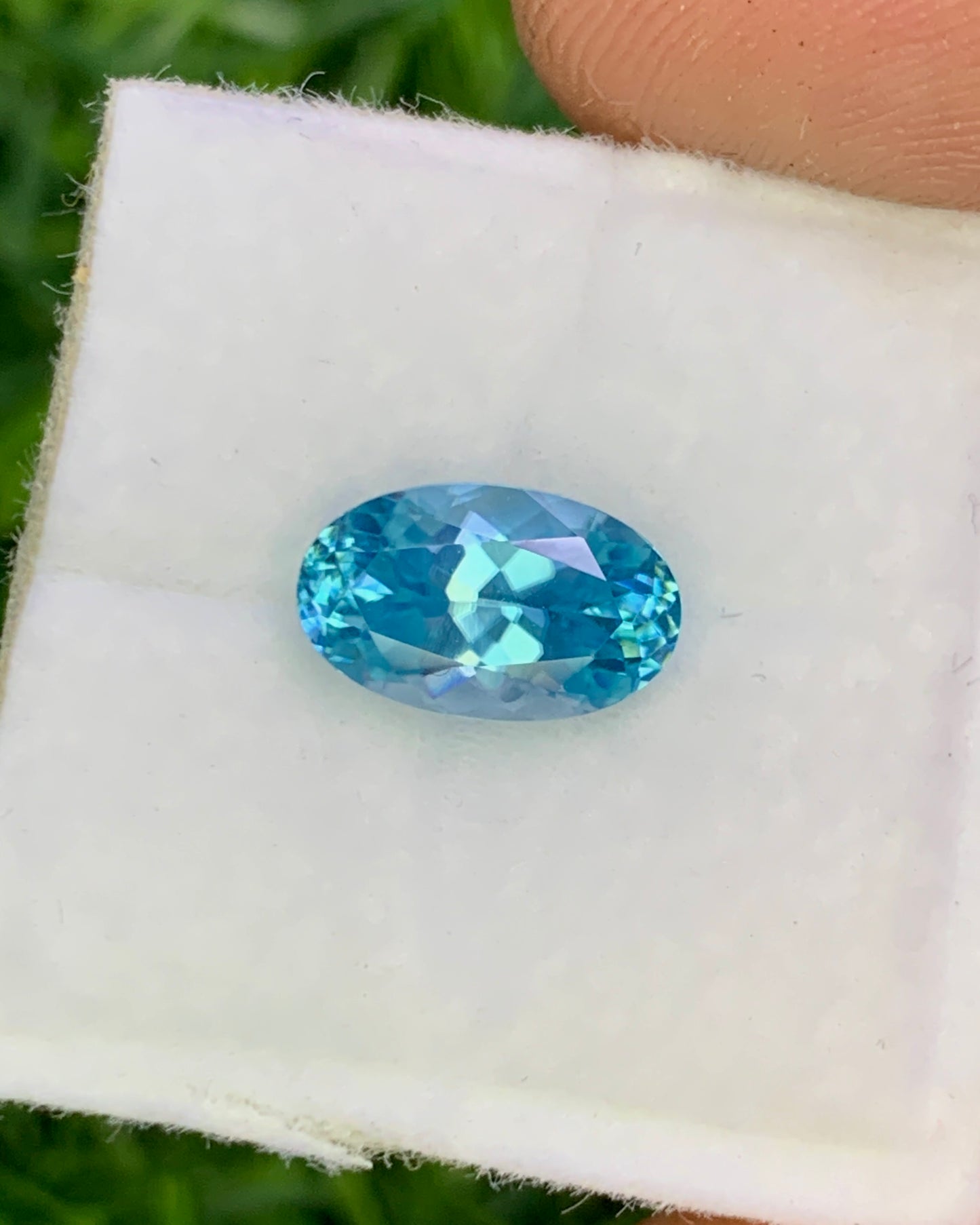 Natural Cambodian Blue Zircon 2.45 Carat 9.6x5.9 MM Oval Shape Faceted Gemstone