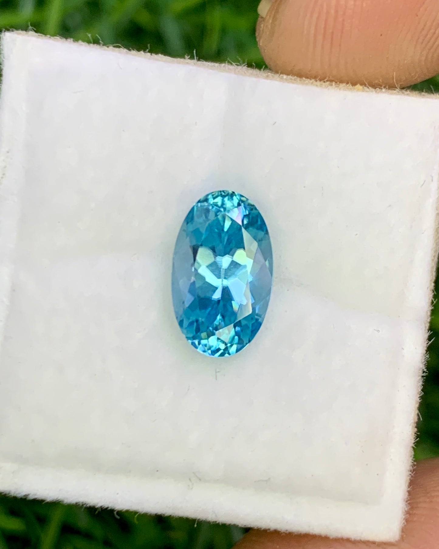 Natural Cambodian Blue Zircon 2.45 Carat 9.6x5.9 MM Oval Shape Faceted Gemstone