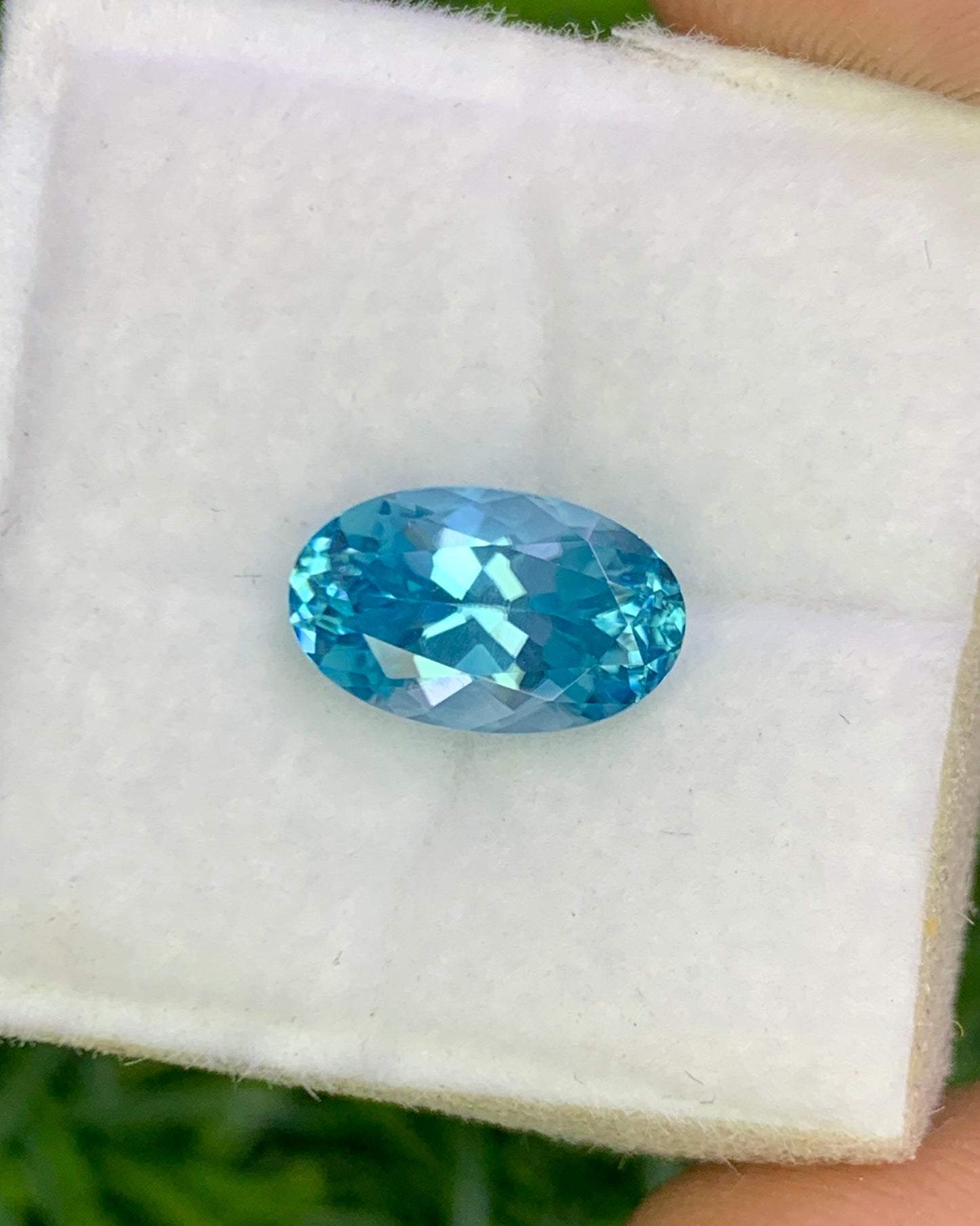 Natural Cambodian Blue Zircon 2.45 Carat 9.6x5.9 MM Oval Shape Faceted Gemstone