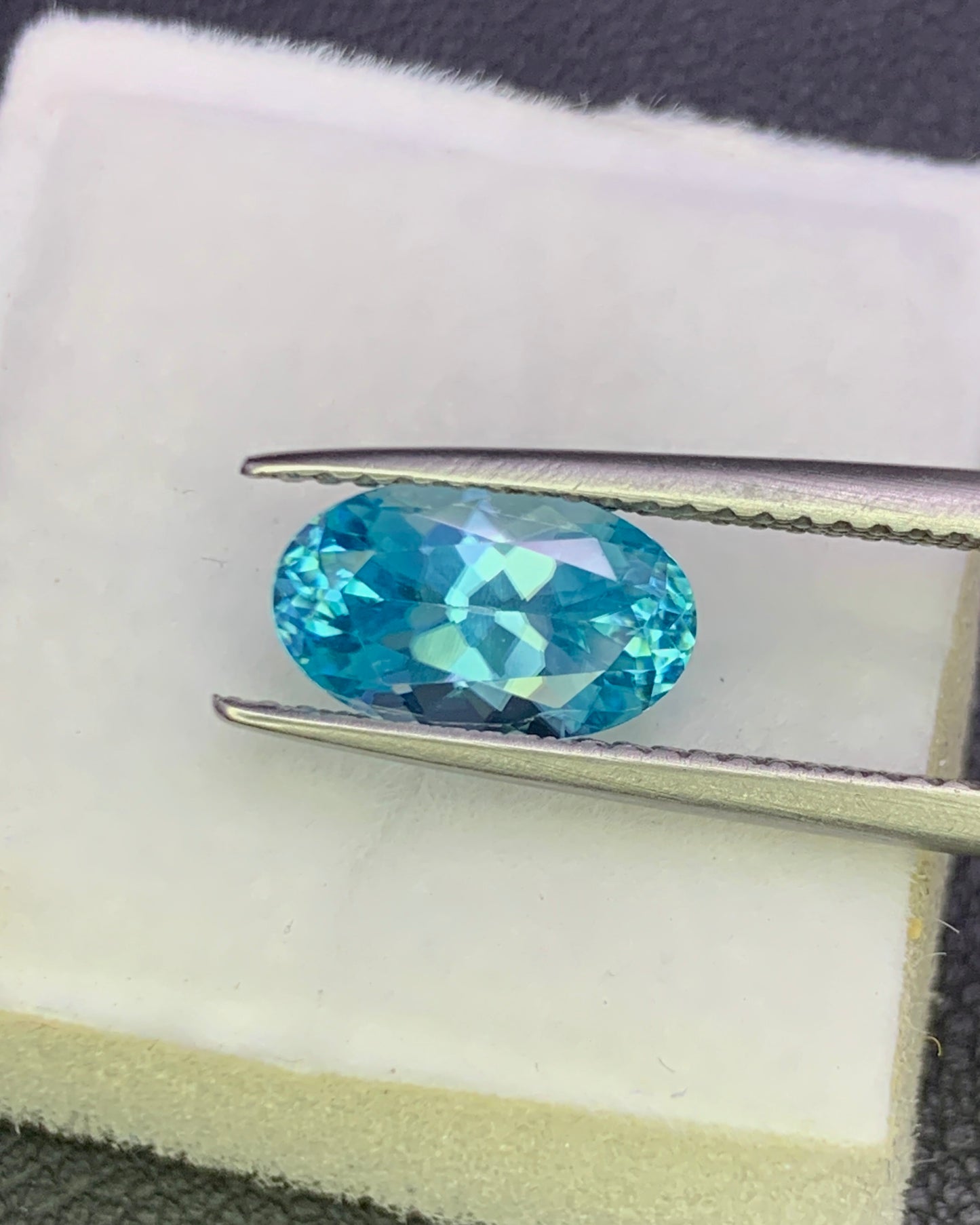 Natural Cambodian Blue Zircon 2.45 Carat 9.6x5.9 MM Oval Shape Faceted Gemstone