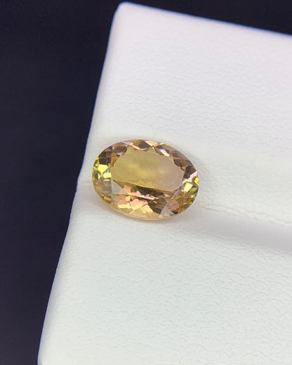 Natural Bi Color Tourmaline 1.79 Carat 9x7 MM Oval Shape Faceted Gemstone
