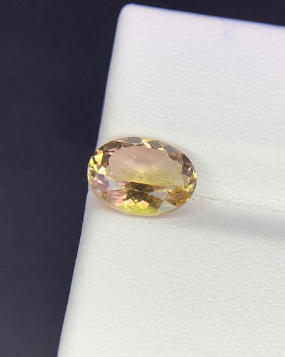 Natural Bi Color Tourmaline 1.79 Carat 9x7 MM Oval Shape Faceted Gemstone