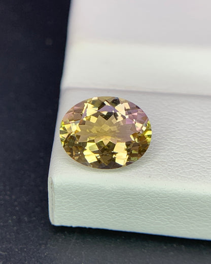 Natural Bi Color Tourmaline 1.79 Carat 9x7 MM Oval Shape Faceted Gemstone