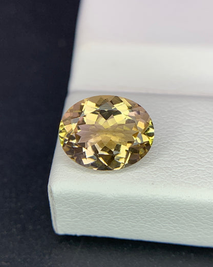 Natural Bi Color Tourmaline 1.79 Carat 9x7 MM Oval Shape Faceted Gemstone