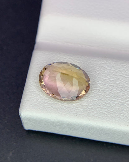 Natural Bi Color Tourmaline 1.79 Carat 9x7 MM Oval Shape Faceted Gemstone