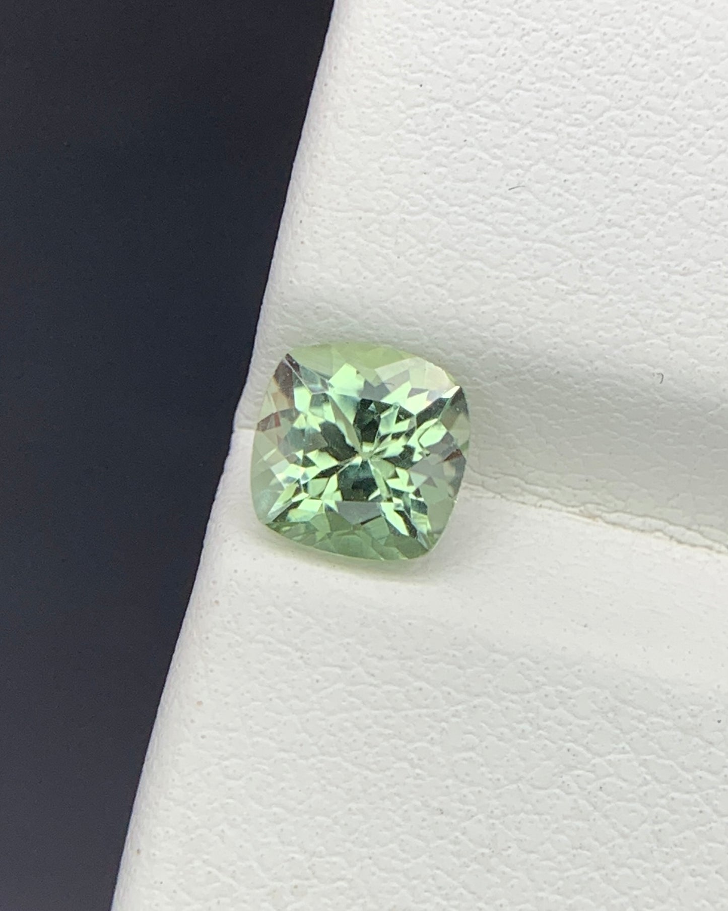 Natural Green Tourmaline 1.12 Carat 6.2x6.2 MM Cushion Shape Faceted Gemstone 