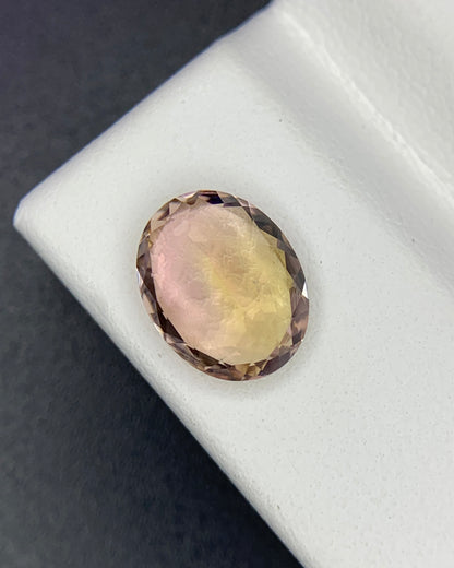 Natural Bi Color Tourmaline 1.79 Carat 9x7 MM Oval Shape Faceted Gemstone