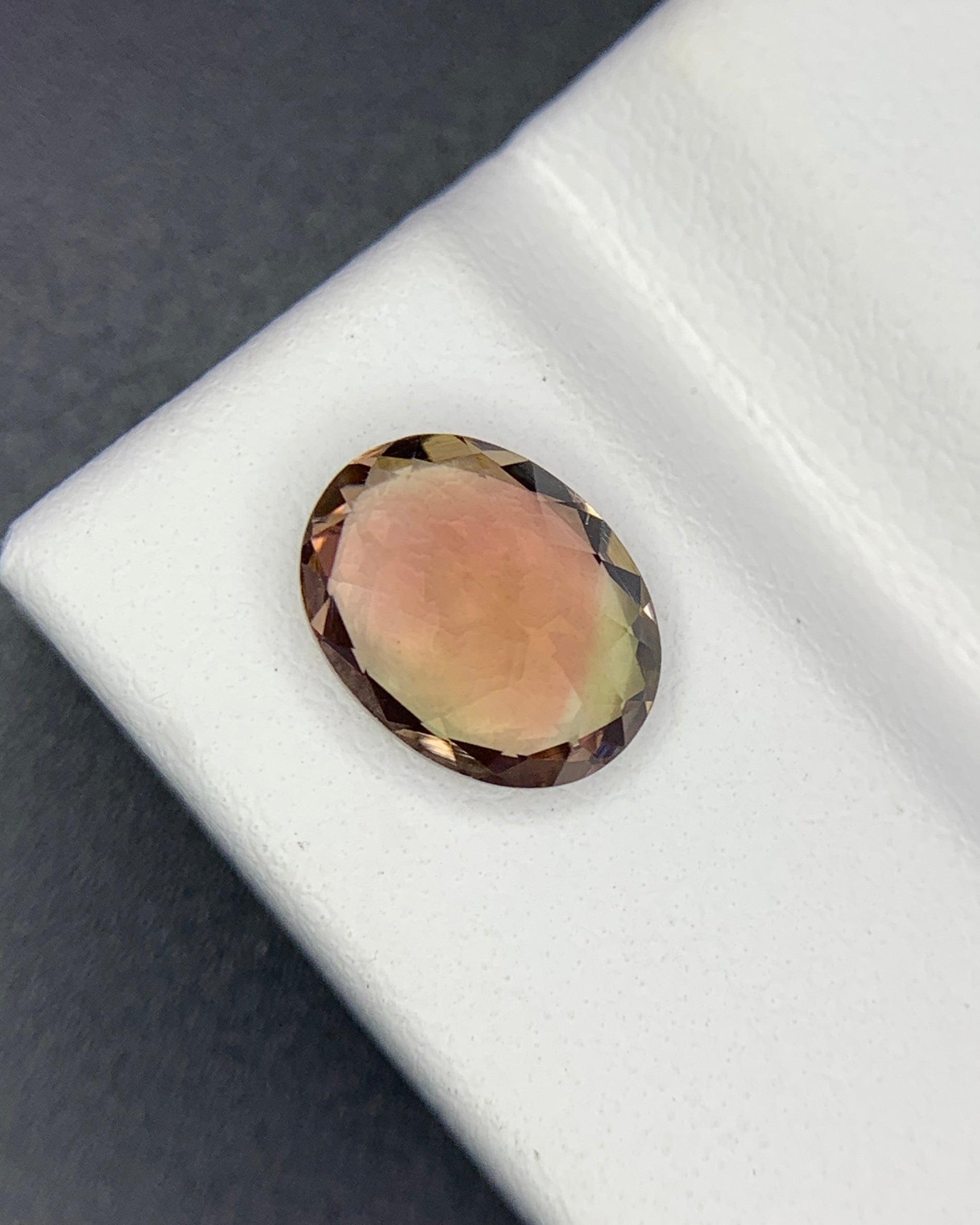Natural Flawless Bi Color Tourmaline 1.77 Carat 9x7 MM Oval Shape Faceted Gemstone